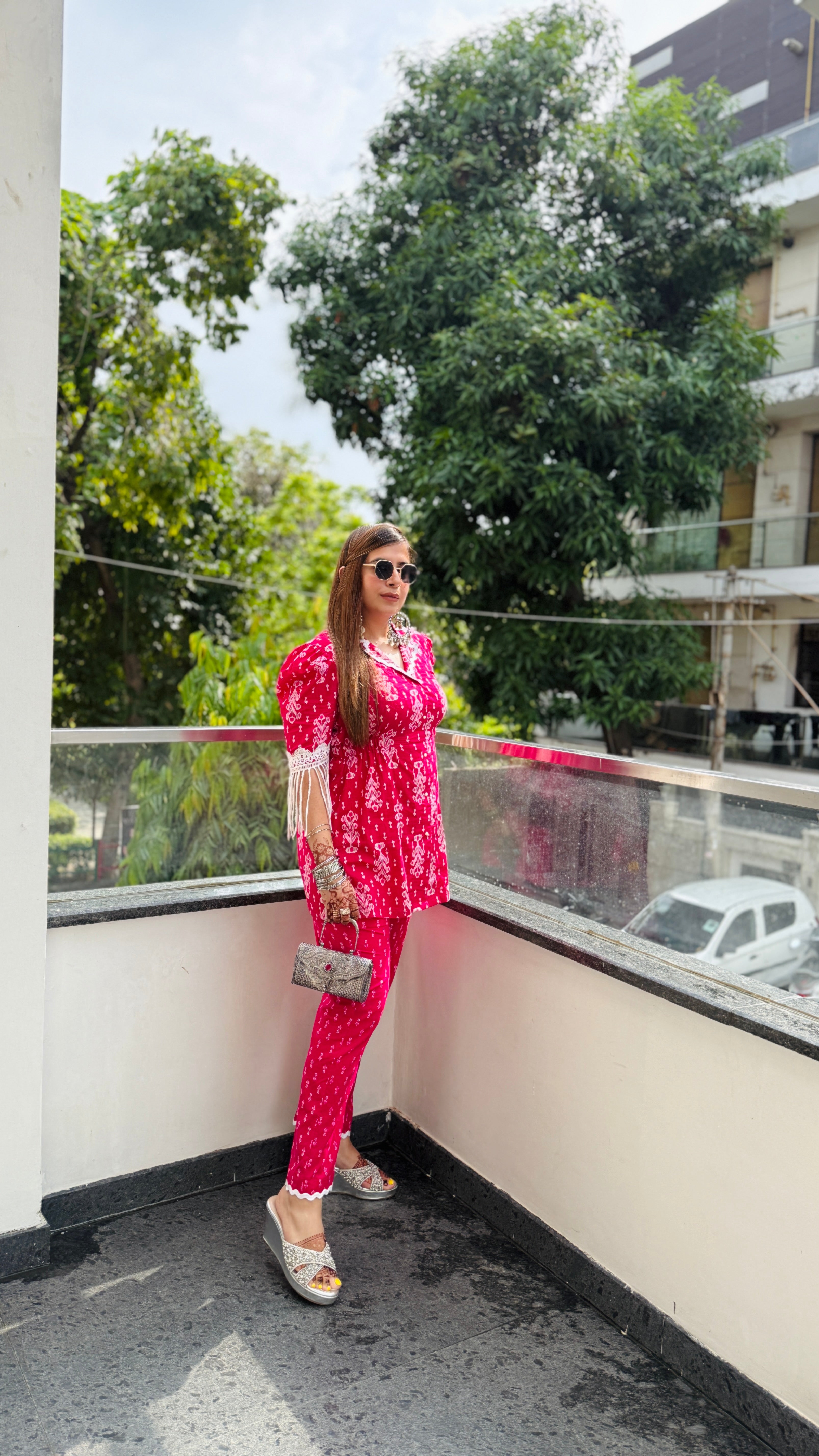 Pink Drama Cotton Co-Ord