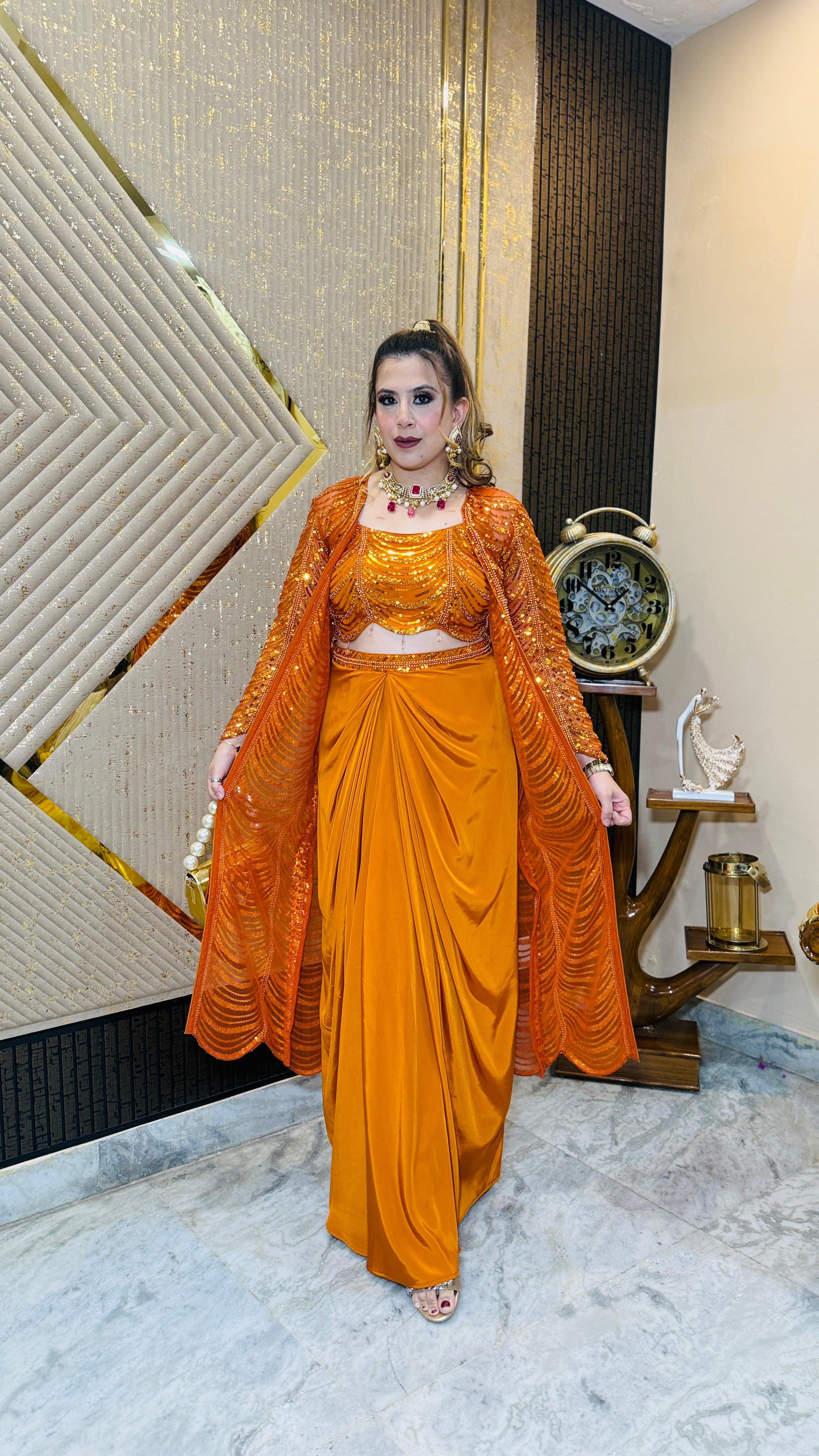 Tangerine Drape Set
