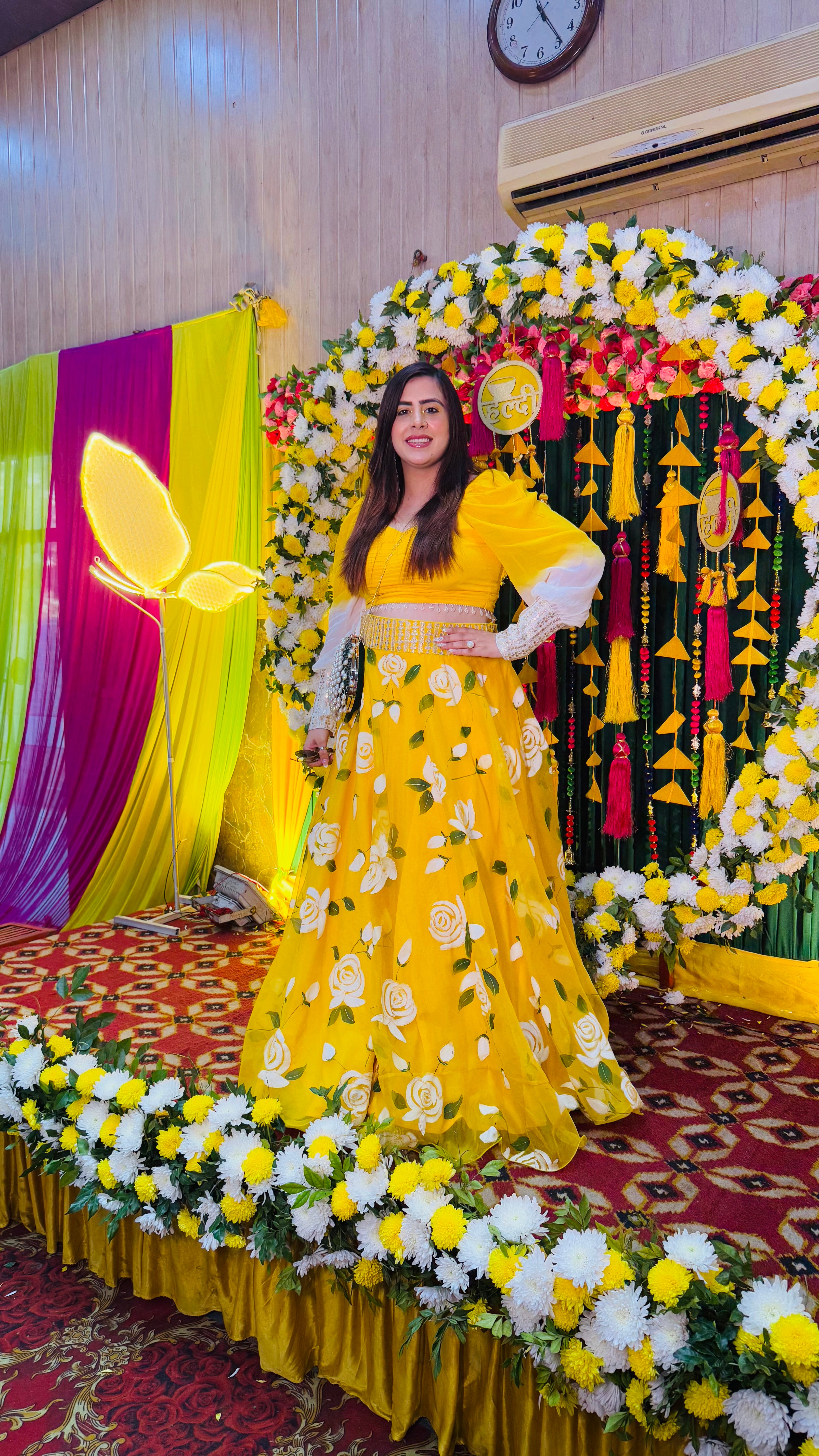 Yellow Hand Painted Lehenga