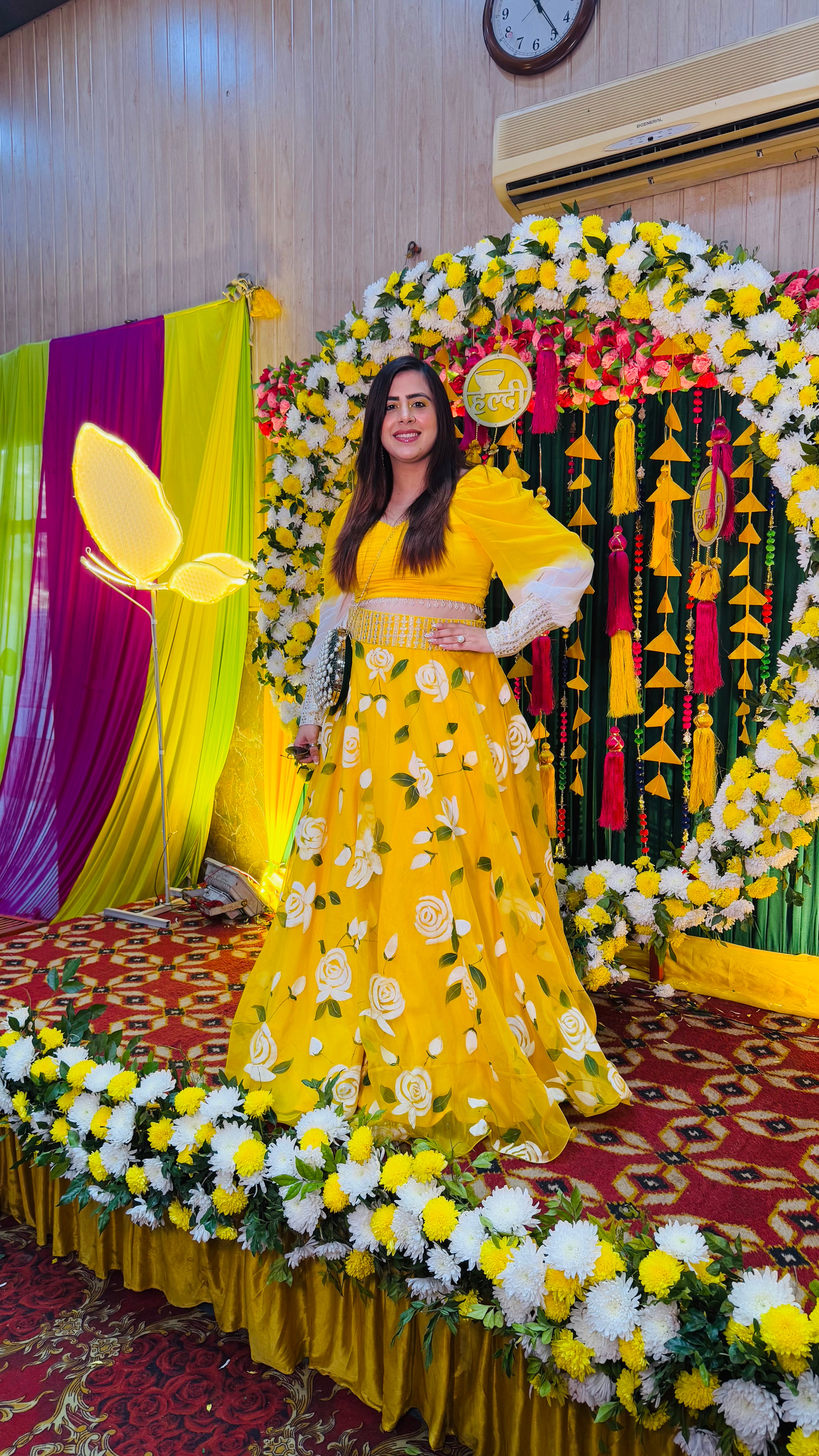 Yellow Hand Painted Lehenga