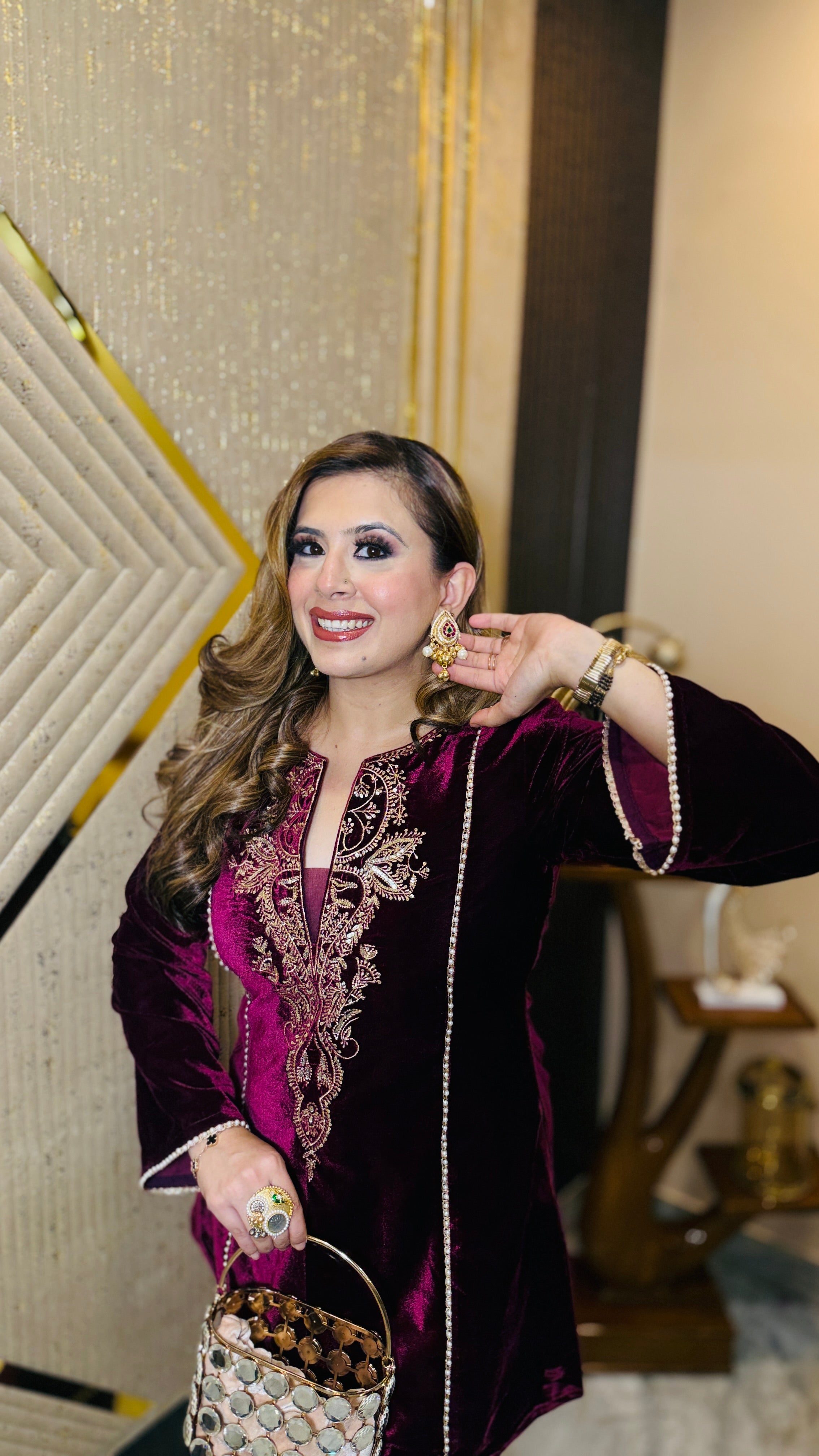 Wine Farshi Salwar Co-Ord