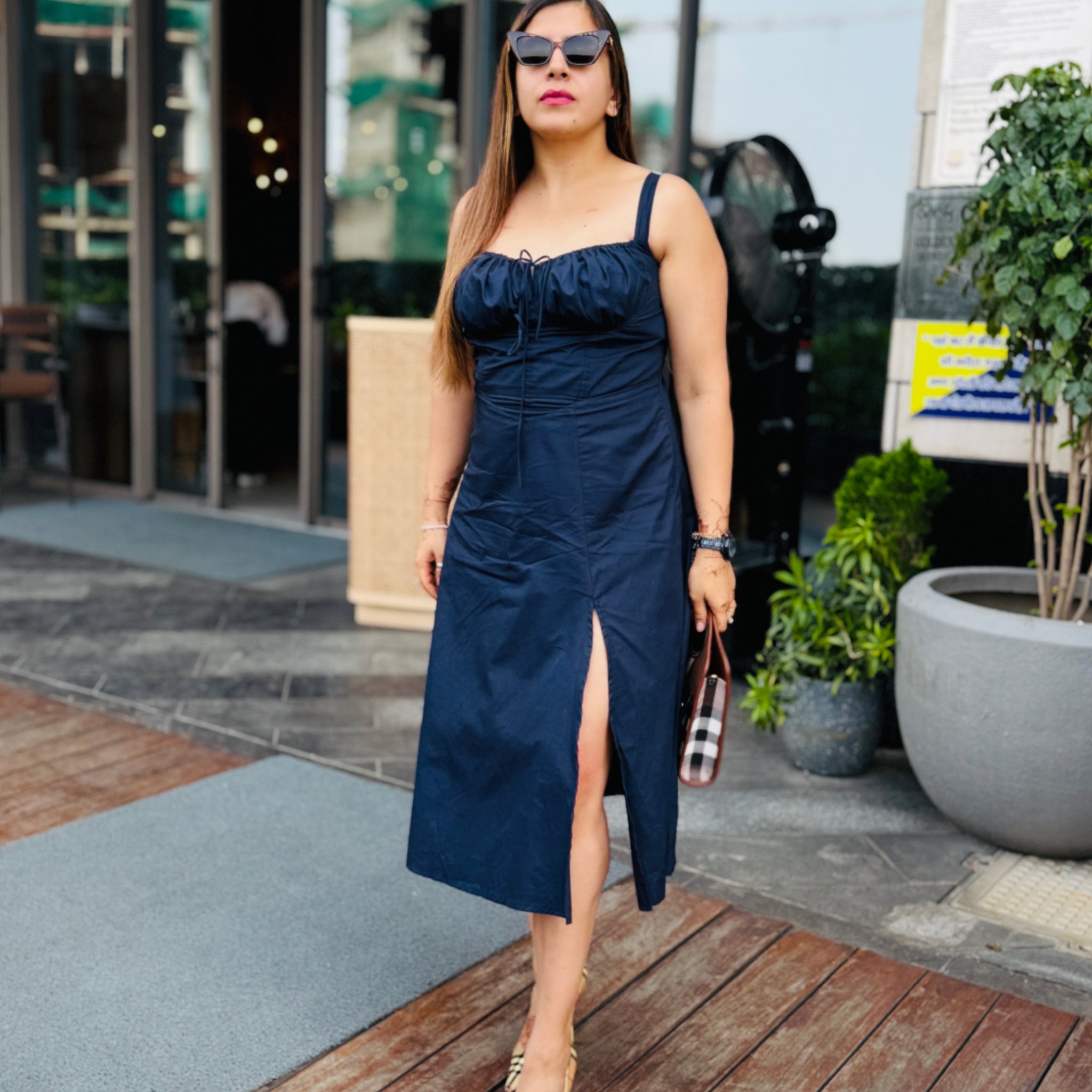 Midnight Corset Midi Dress