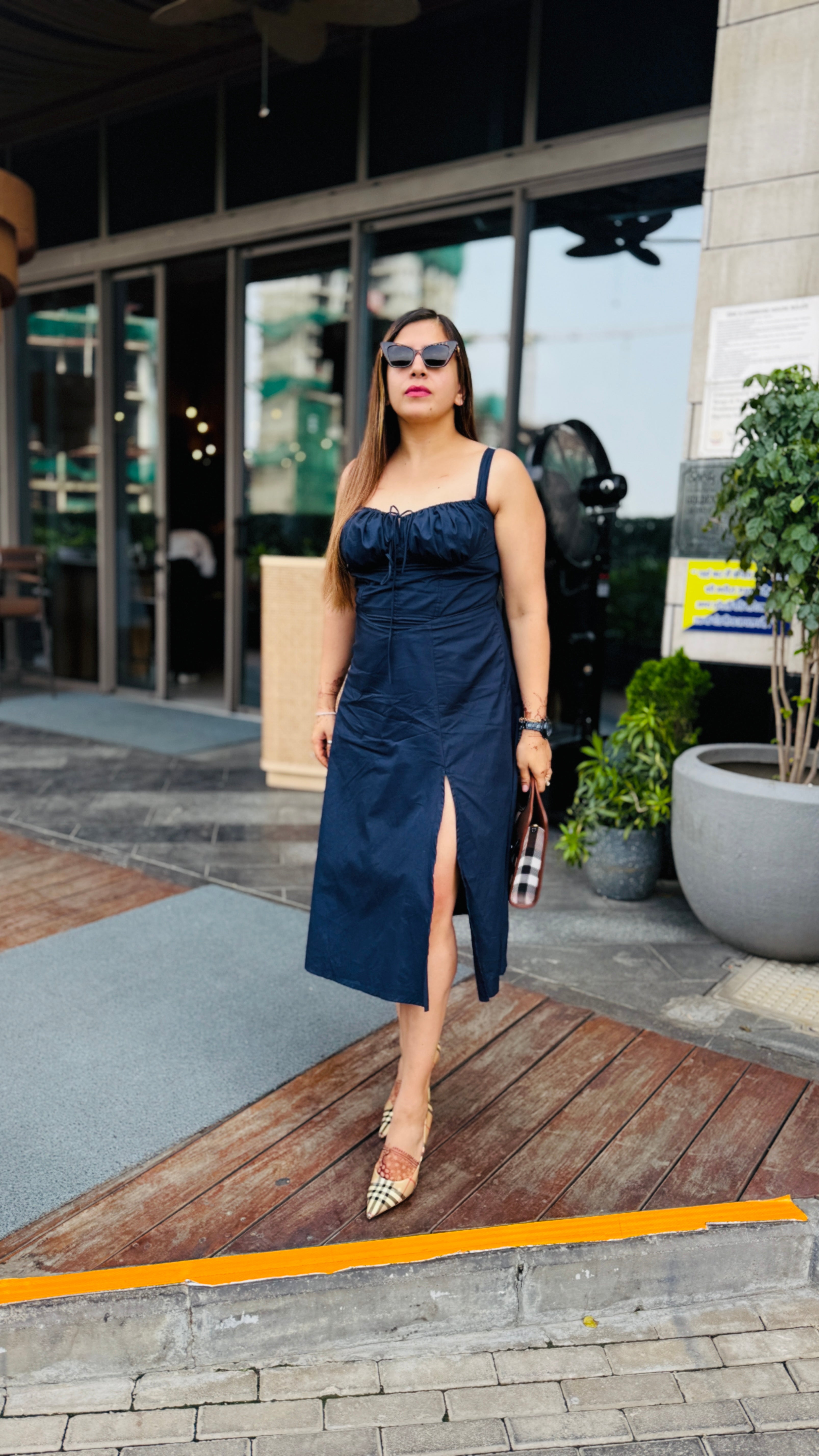 Midnight Corset Midi Dress