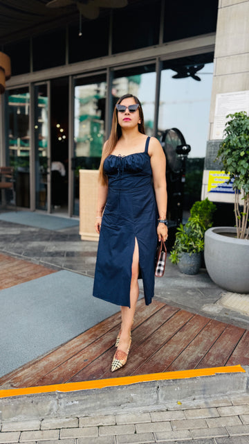 Midnight Corset Midi Dress