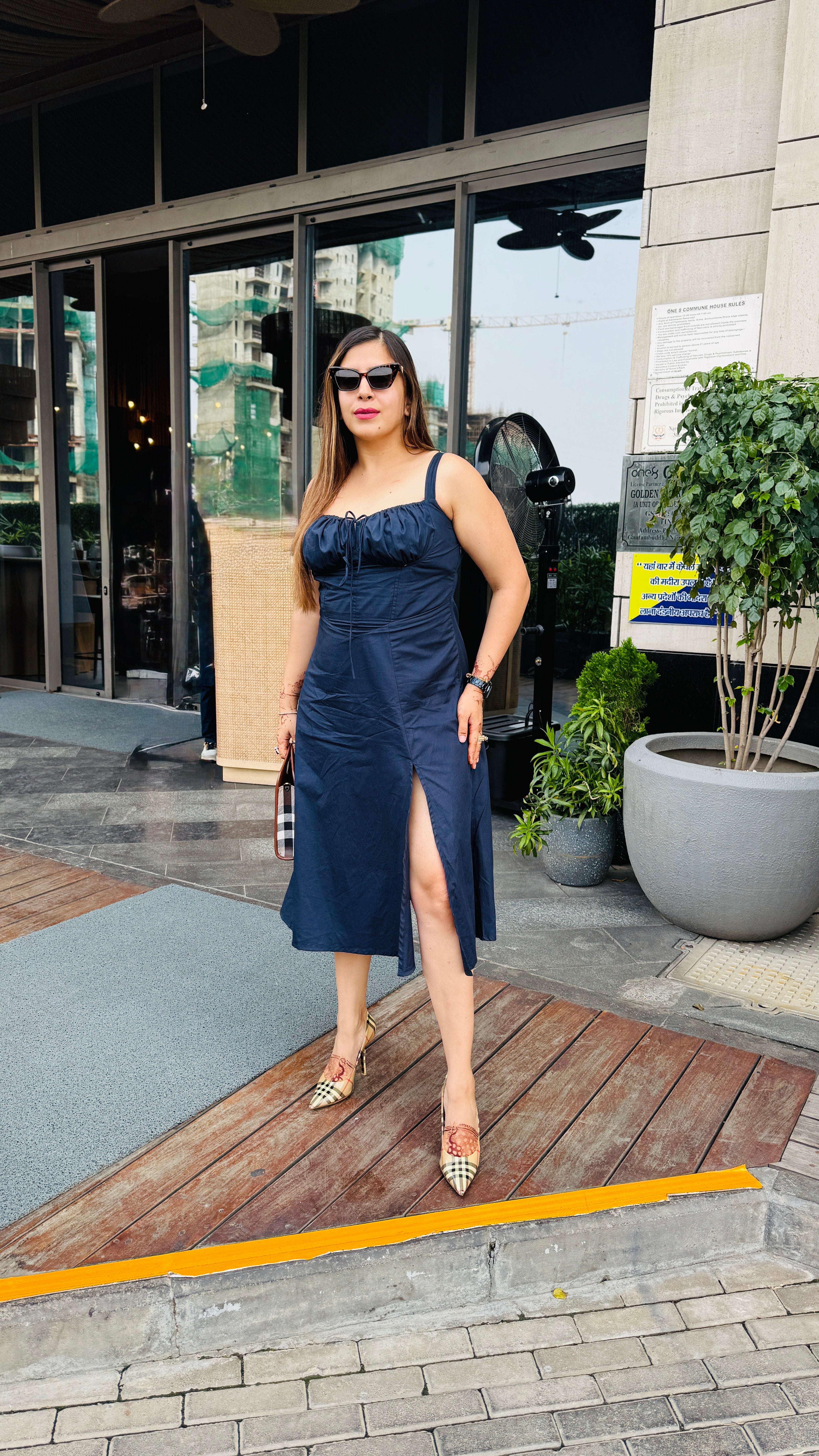 Midnight Corset Midi Dress