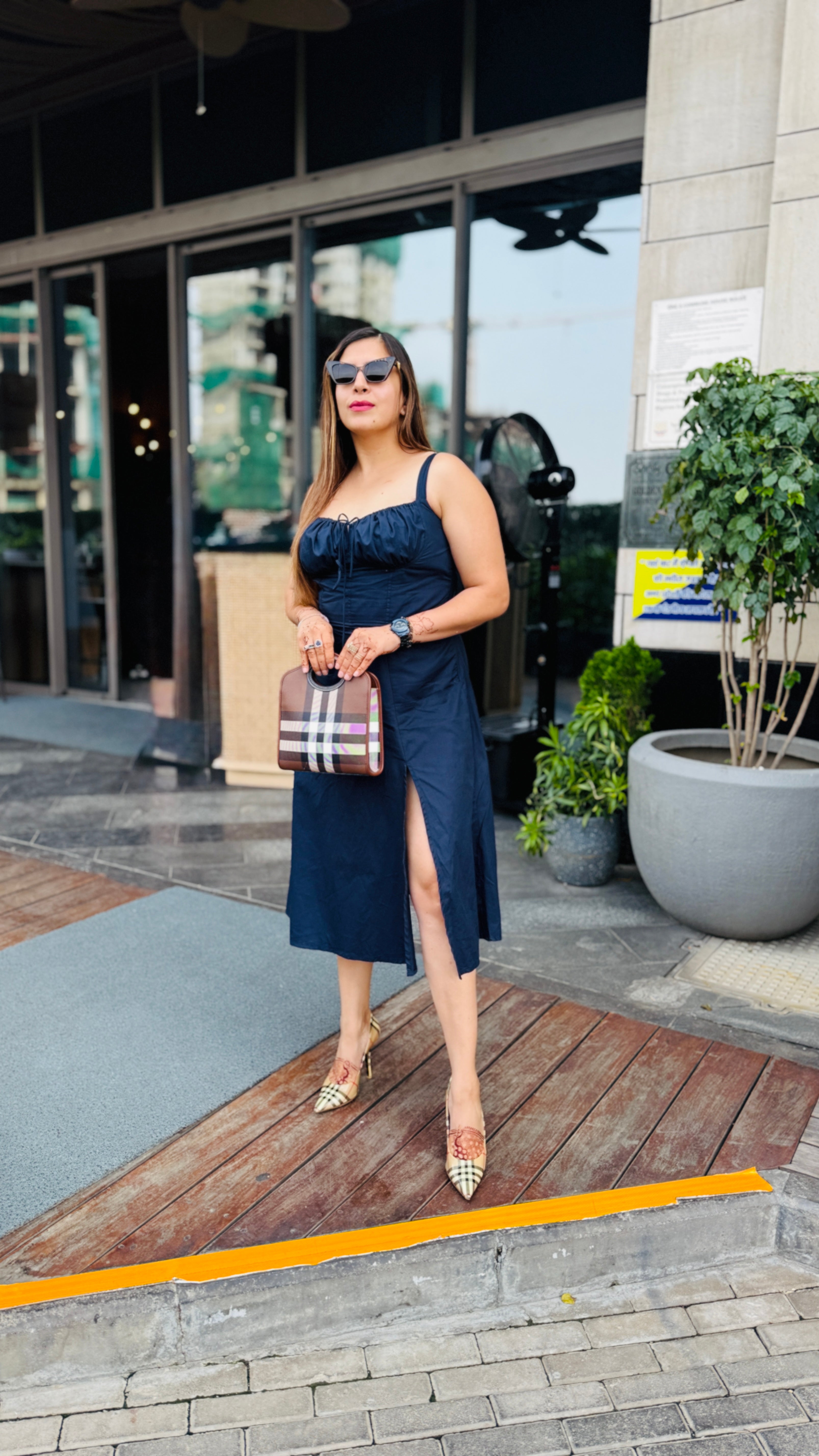 Midnight Corset Midi Dress