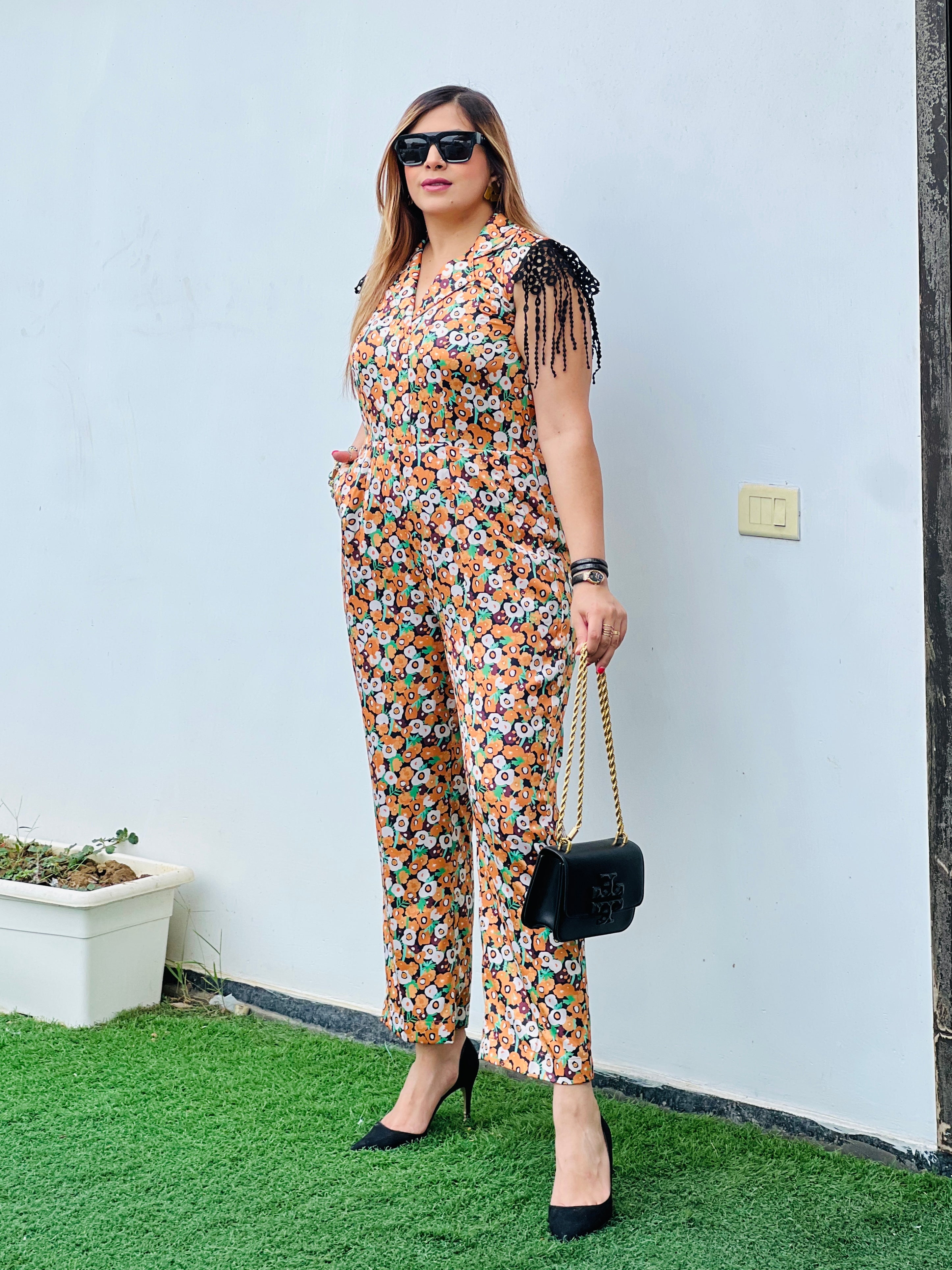 Multicolored Floral Jumpsut