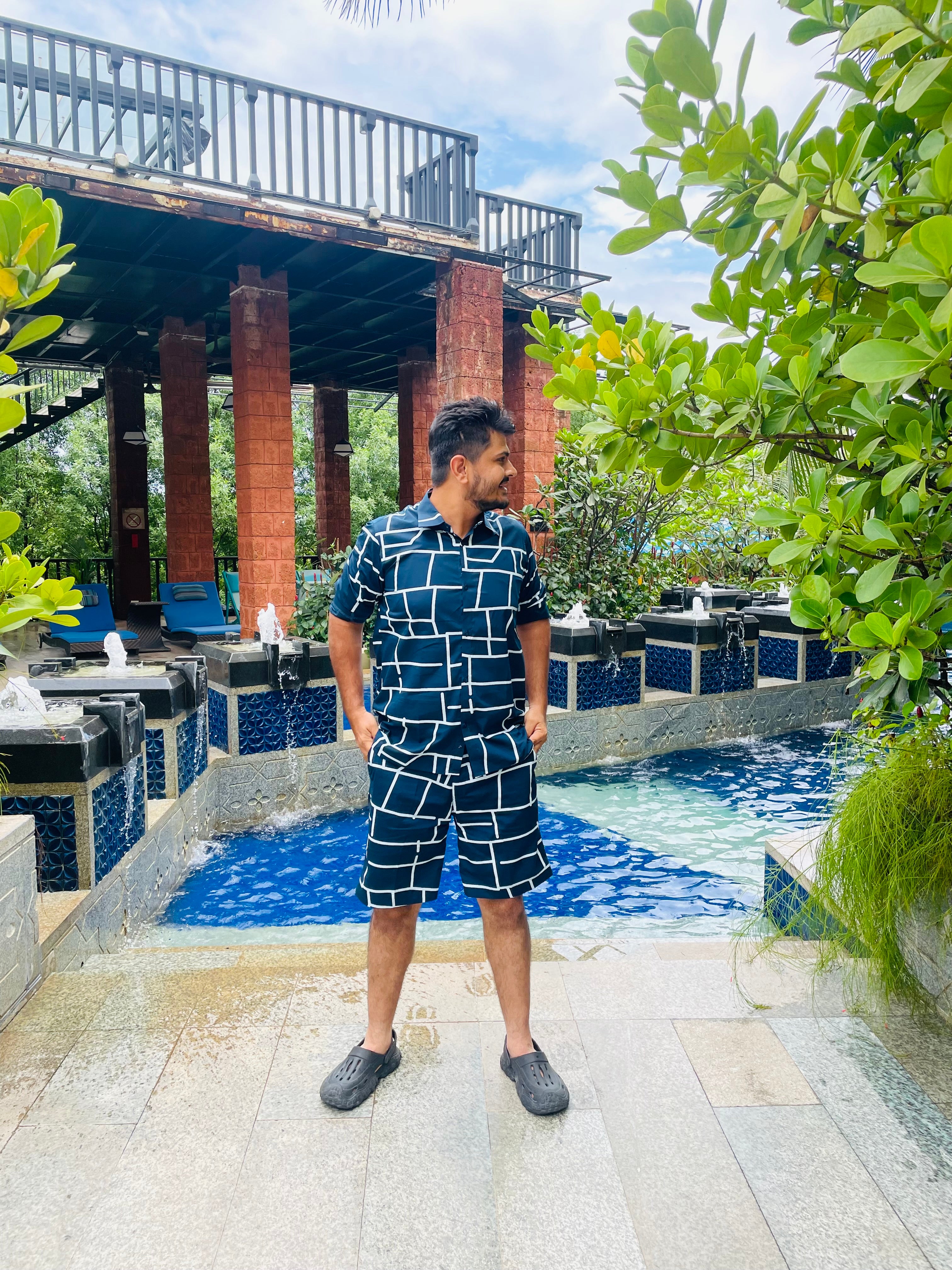 Menswear Navy Blue Co-Ord Set