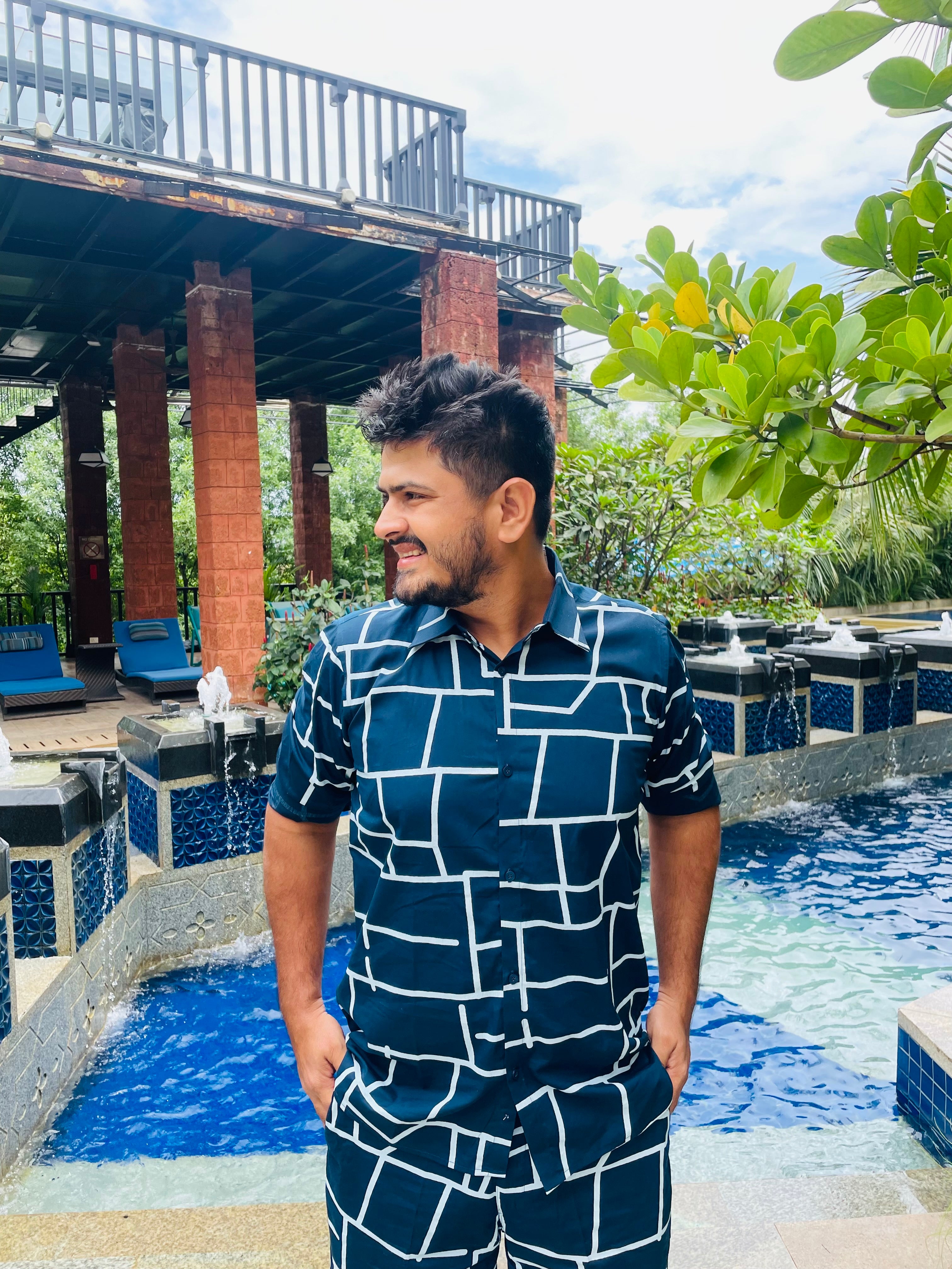 Menswear Navy Blue Co-Ord Set