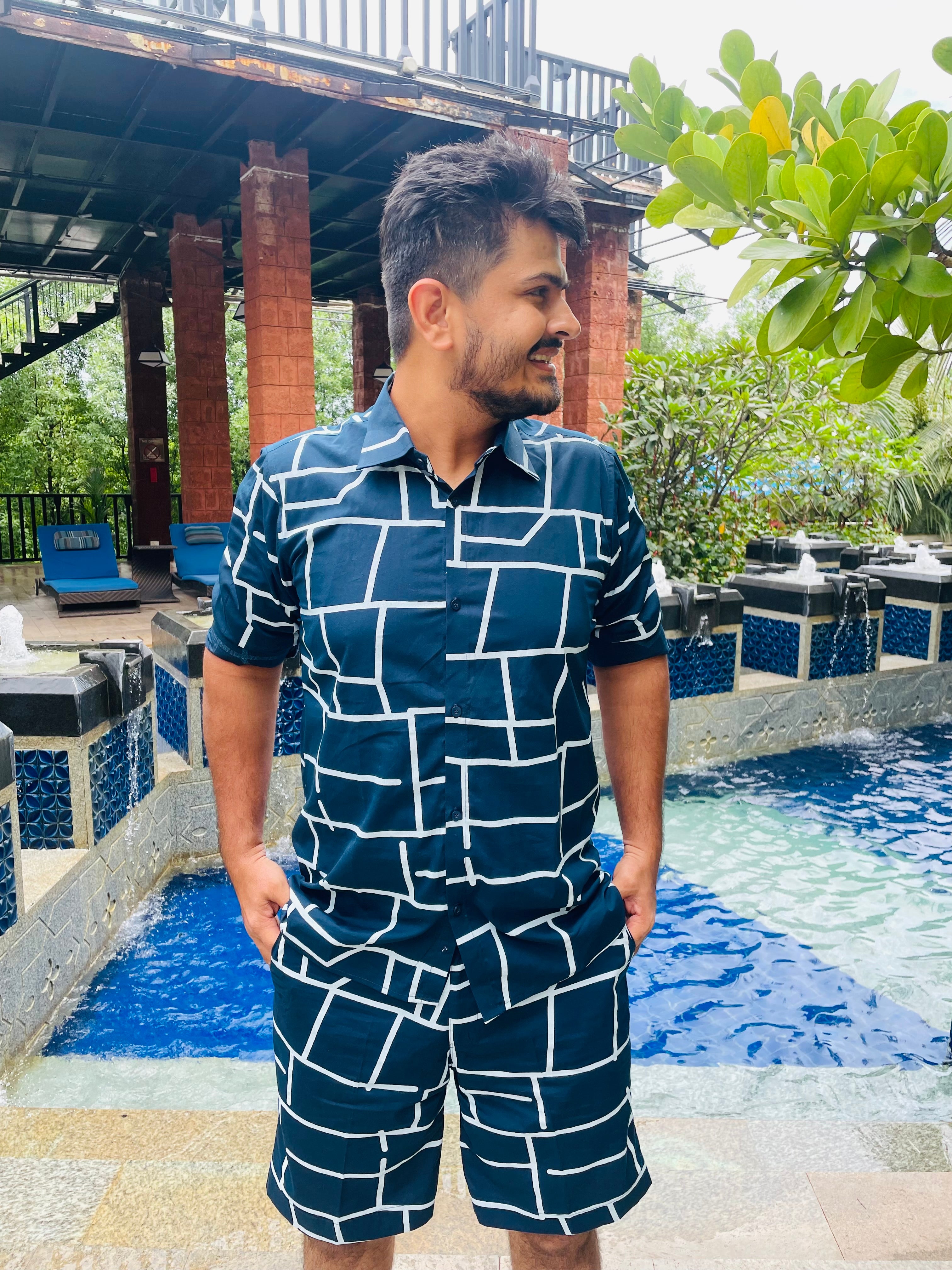 Menswear Navy Blue Co-Ord Set