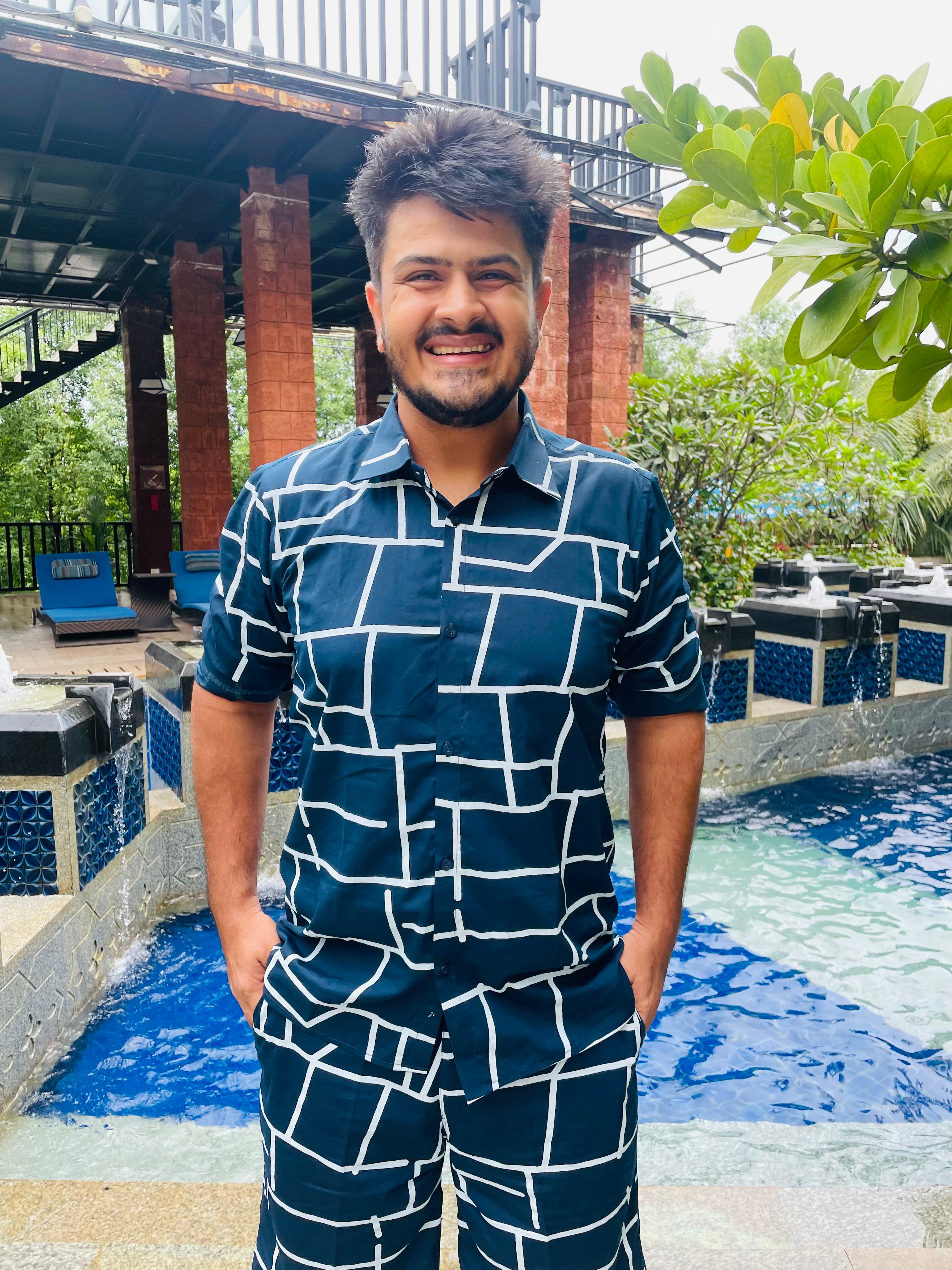 Menswear Navy Blue Co-Ord Set