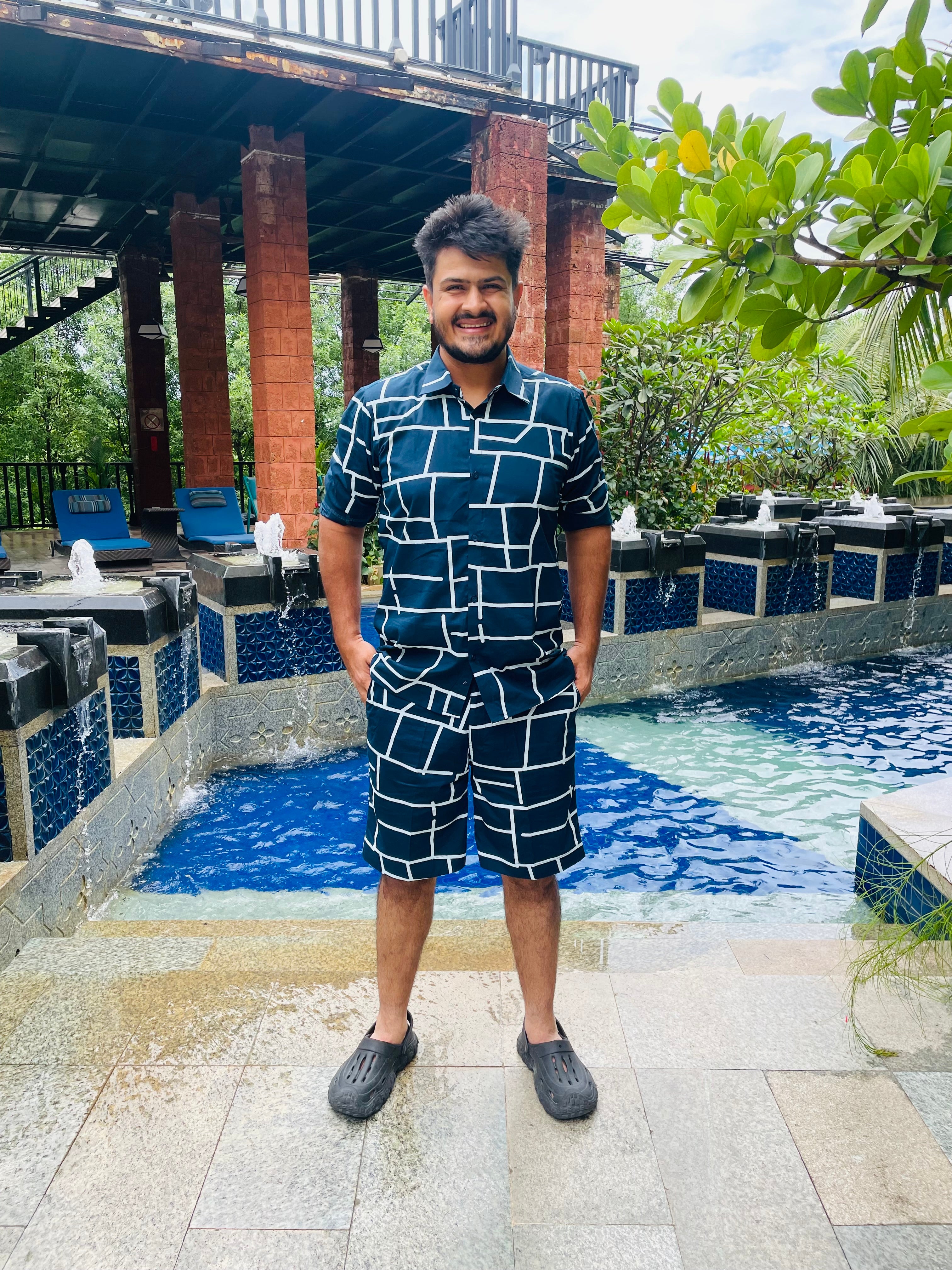 Menswear Navy Blue Co-Ord Set