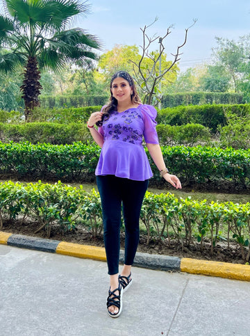 Lavender Handpainted Top