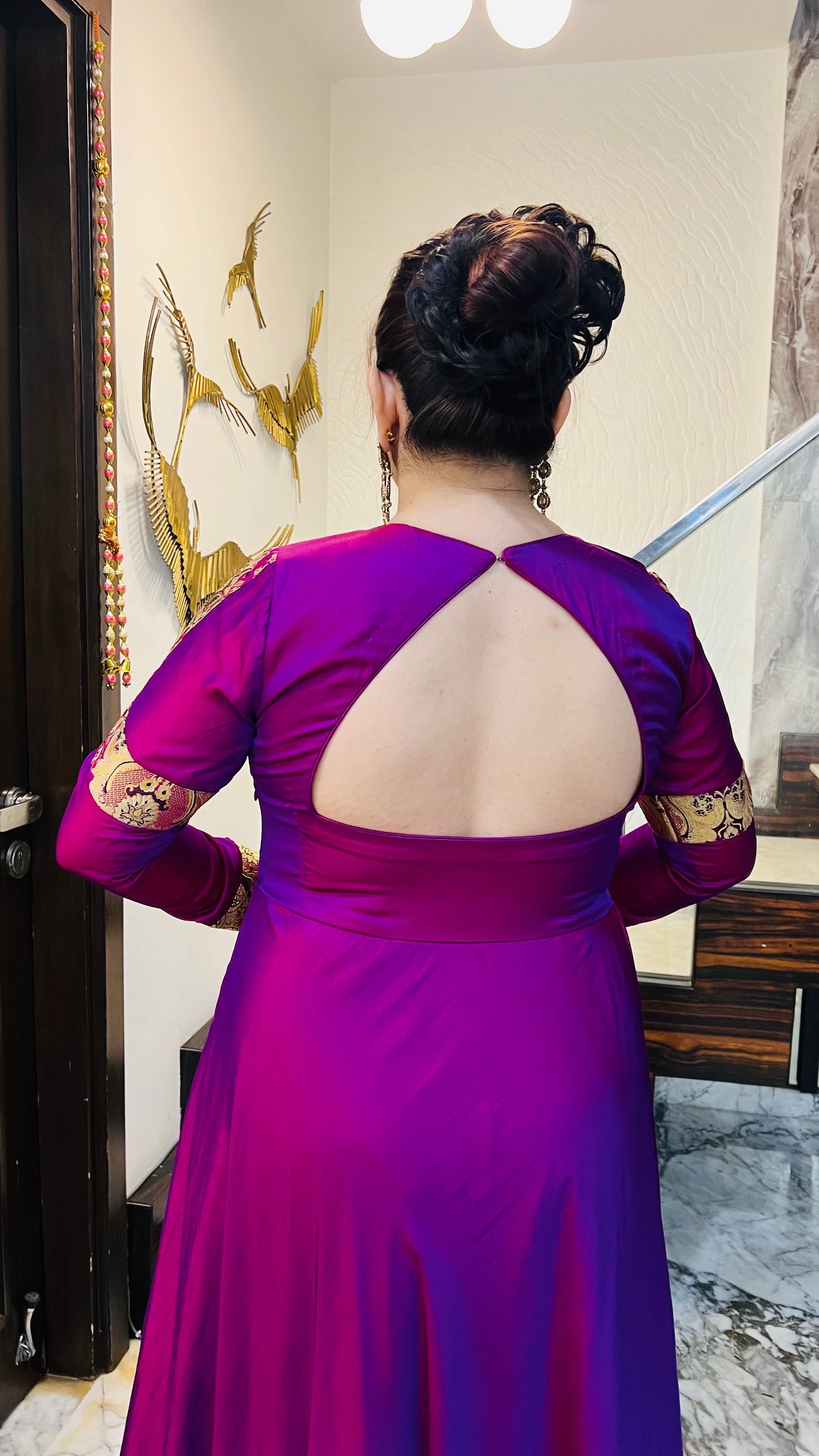 Violet Winter Gown (with Potli Bag)