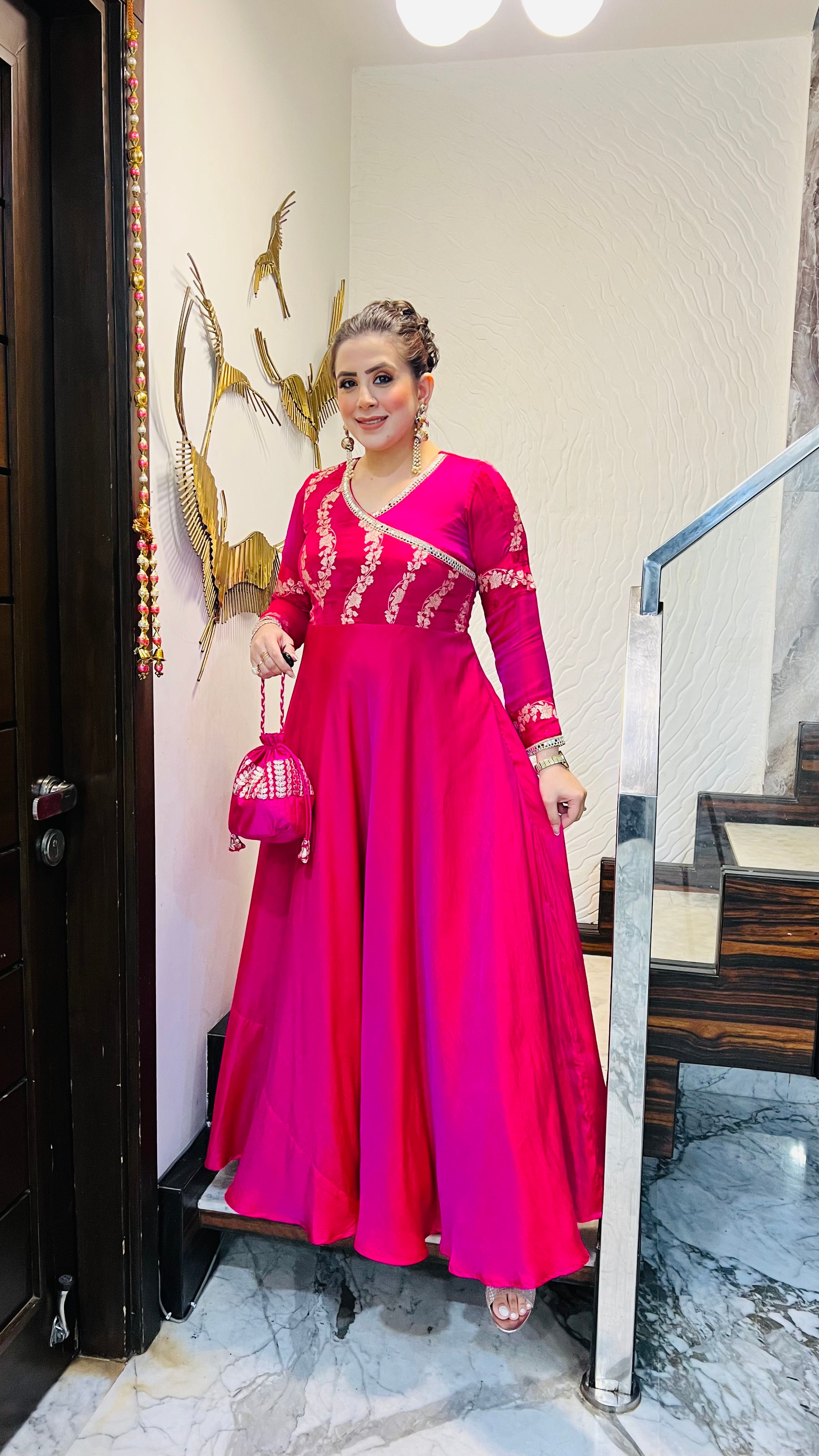Banaras ka Pink Winter Gown