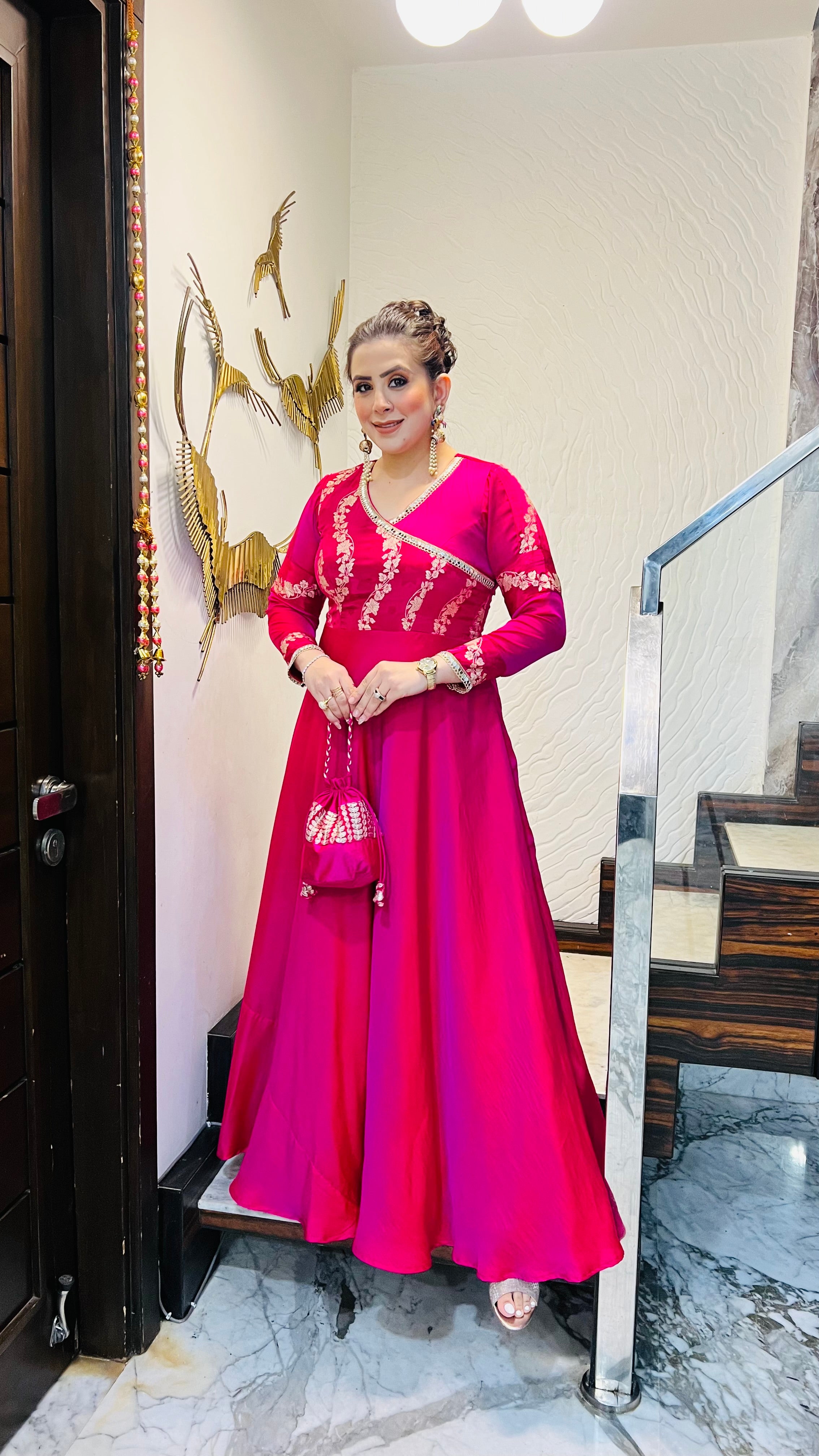 Banaras ka Pink Winter Gown