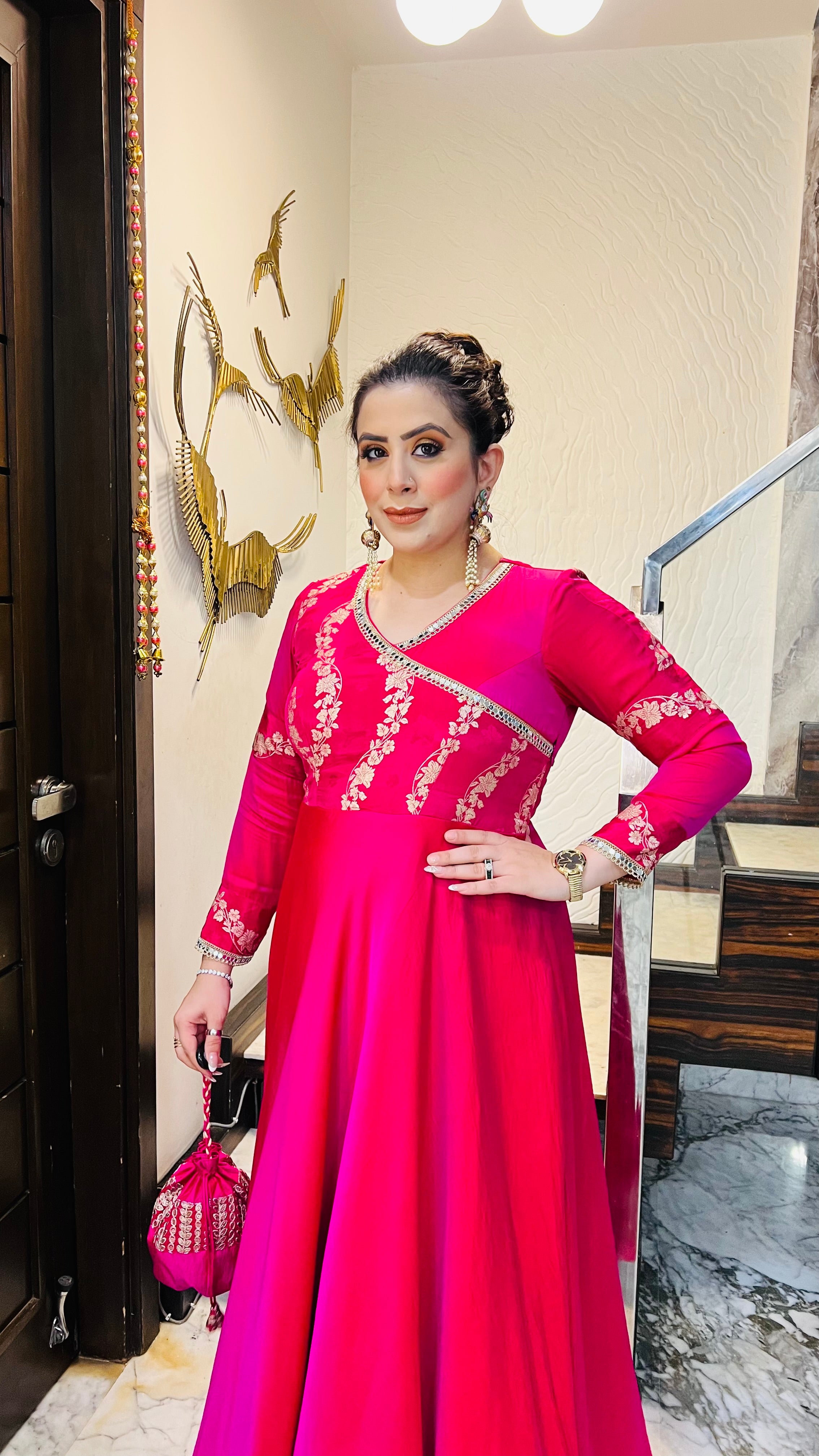 Banaras ka Pink Winter Gown