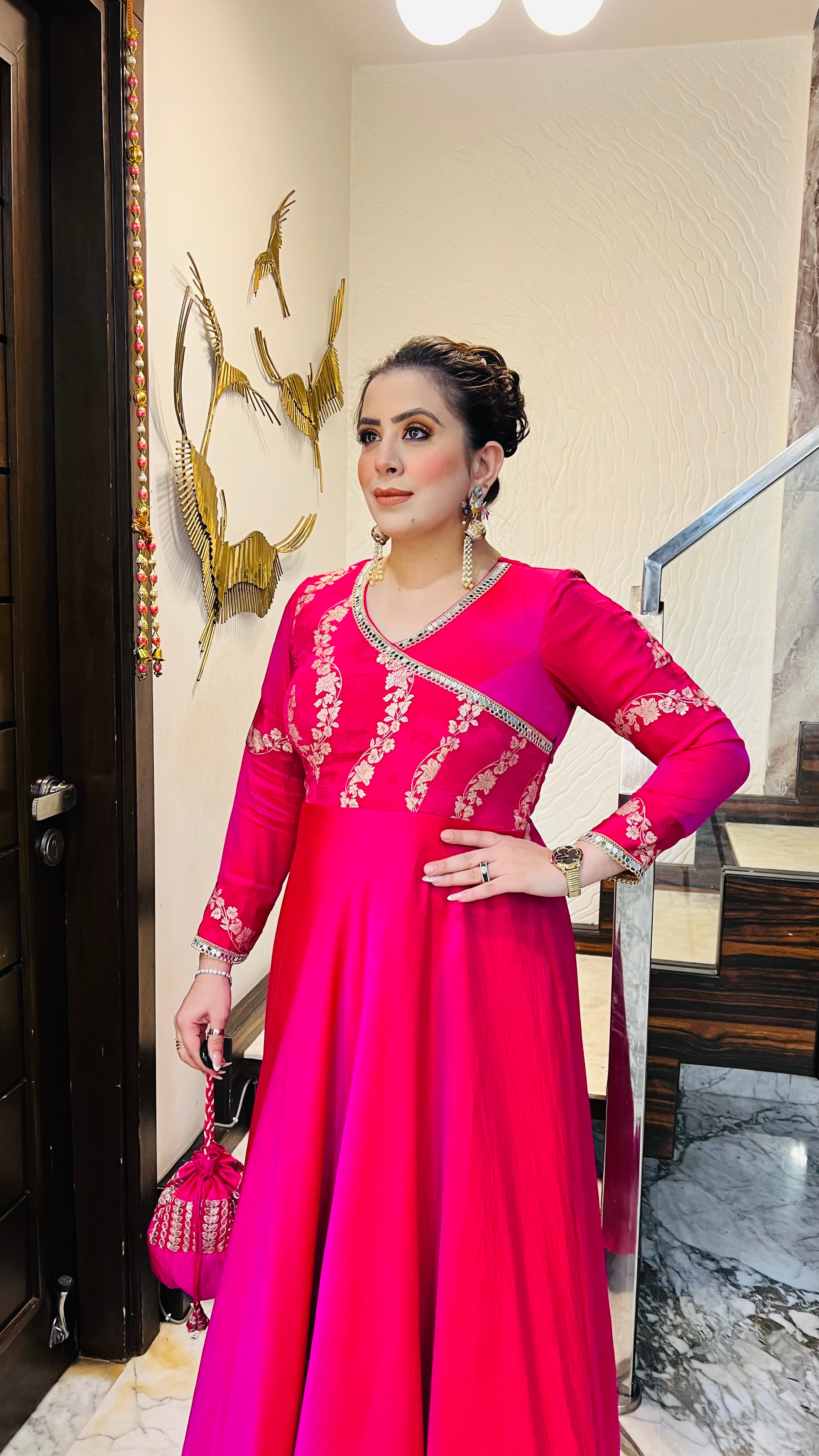 Banaras ka Pink Winter Gown