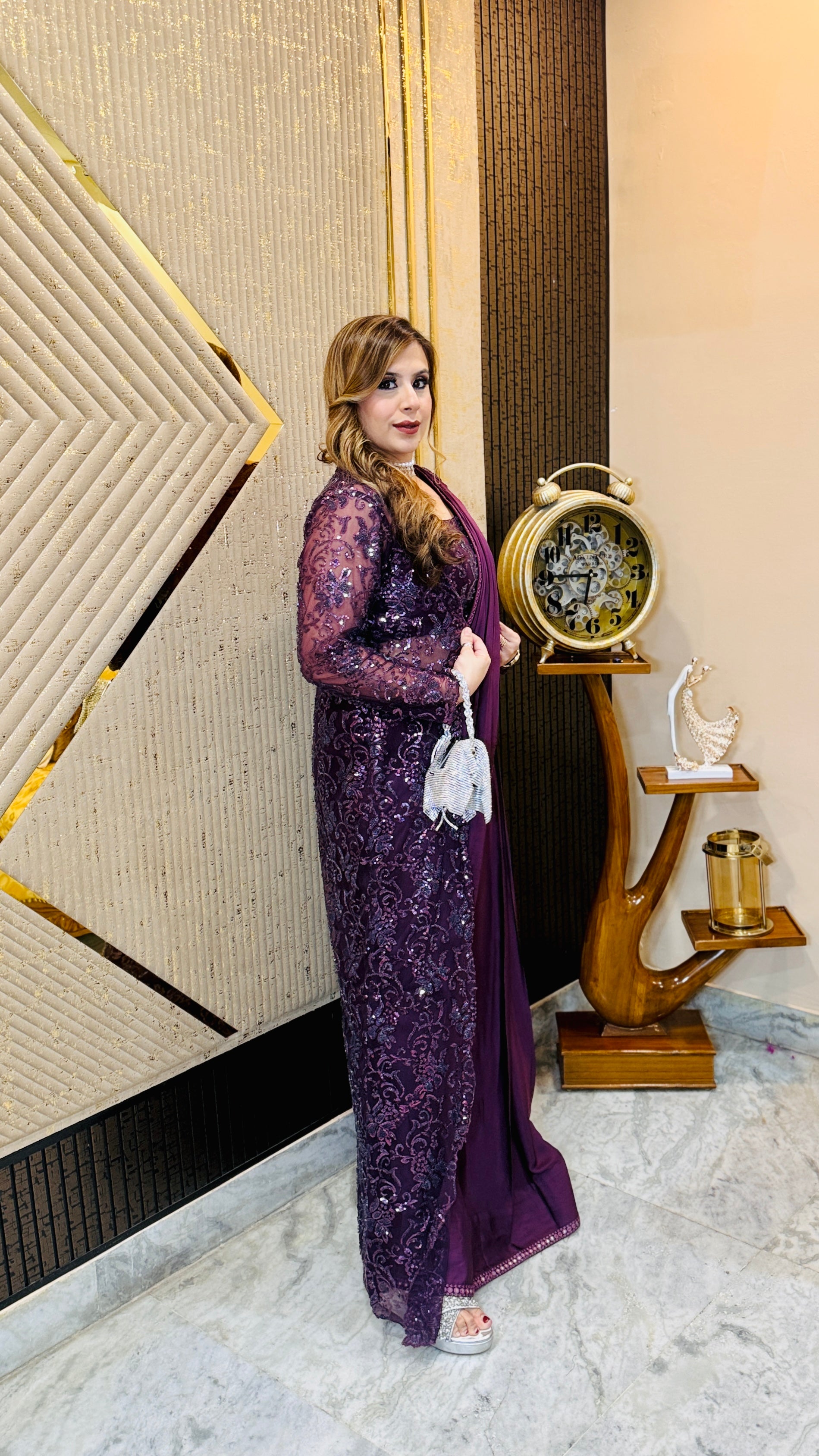 Purple Paradise Shrug Saree