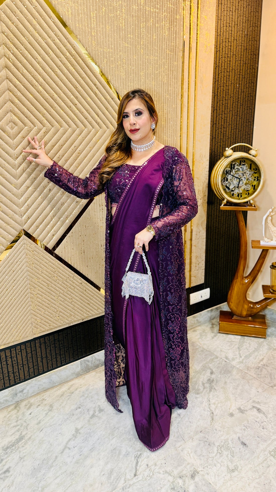 Purple Paradise Shrug Saree