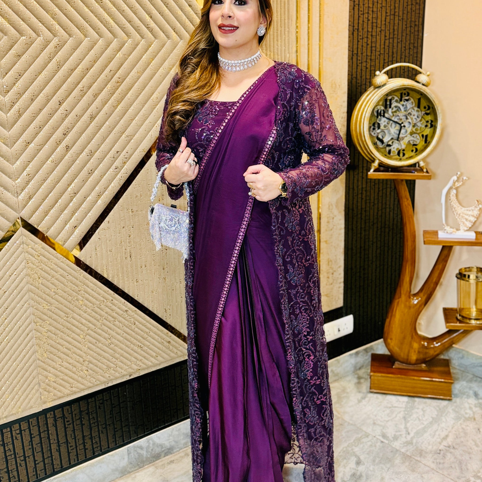 Purple Paradise Shrug Saree
