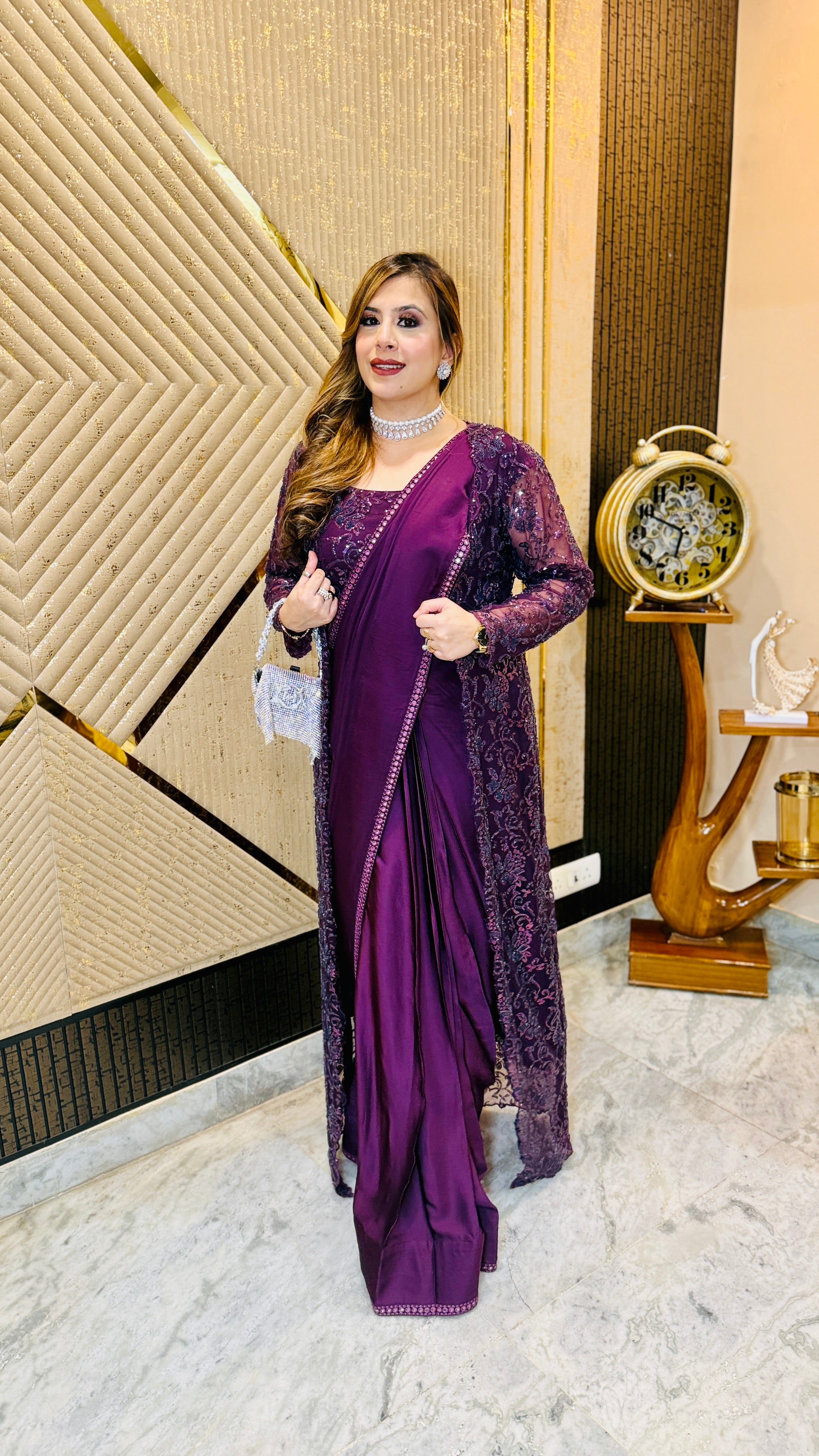 Purple Paradise Shrug Saree