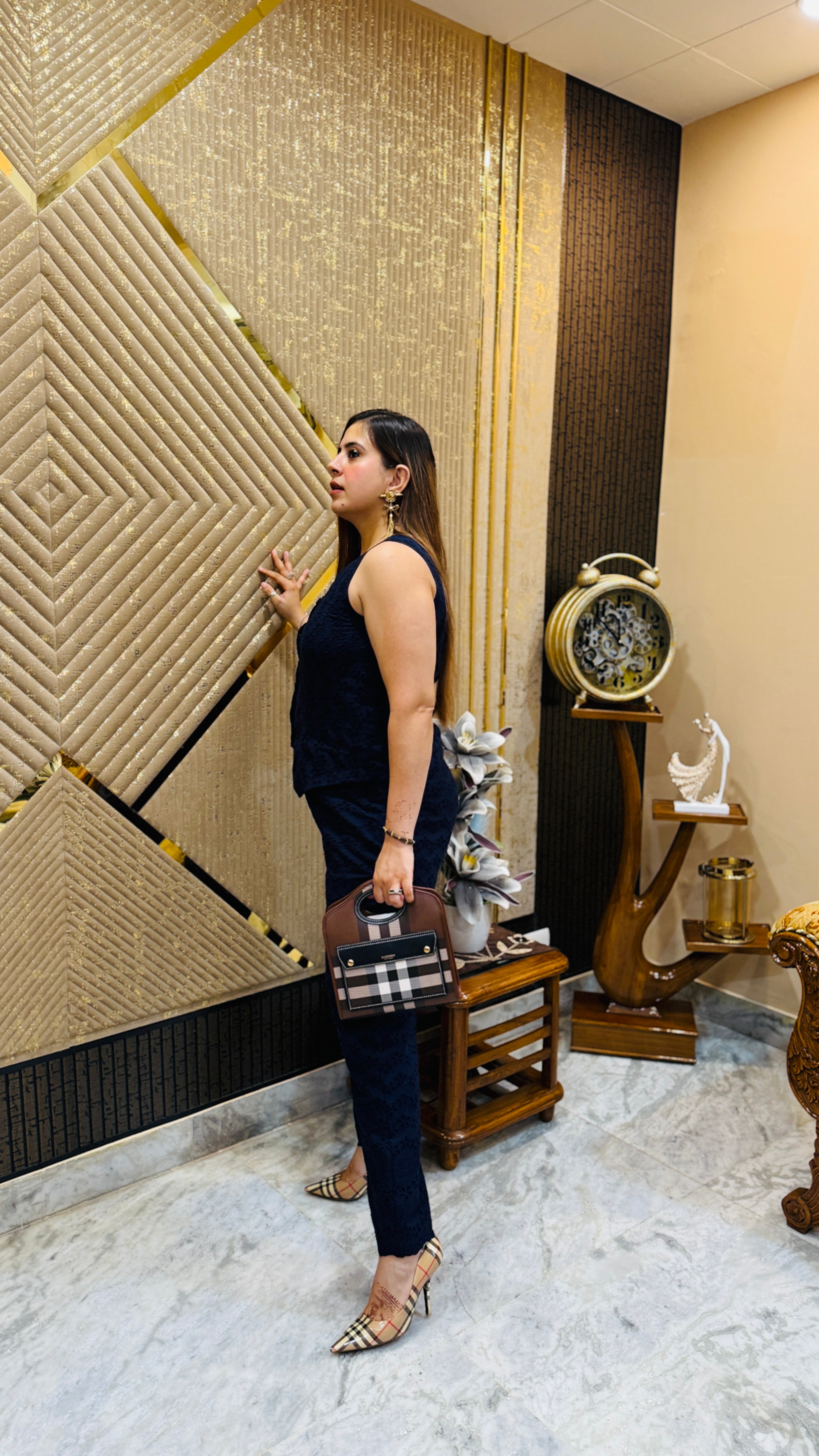 Blue Waistcoat Schiffli Co-Ord