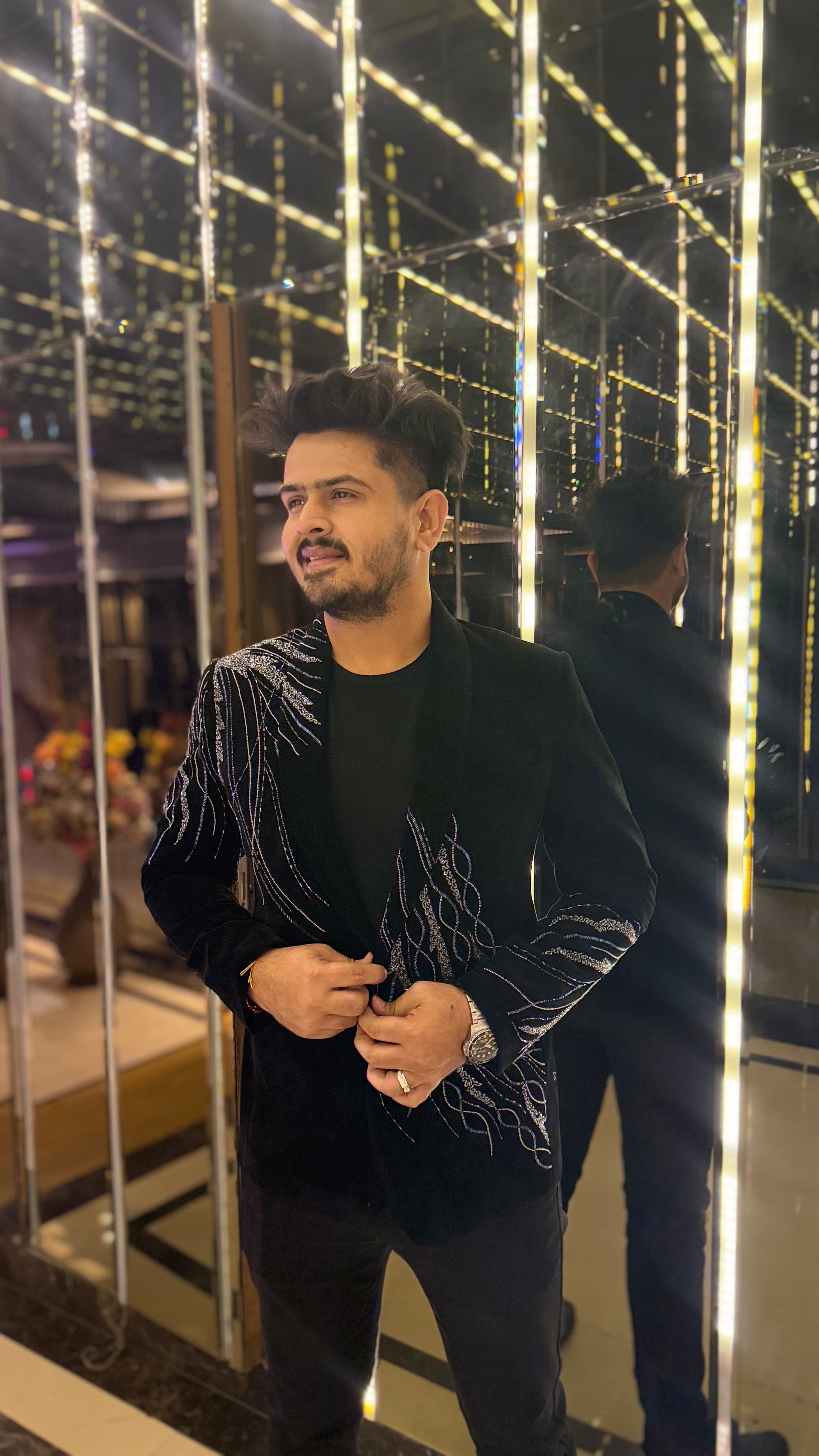 Menswear Dapper Black Blazer