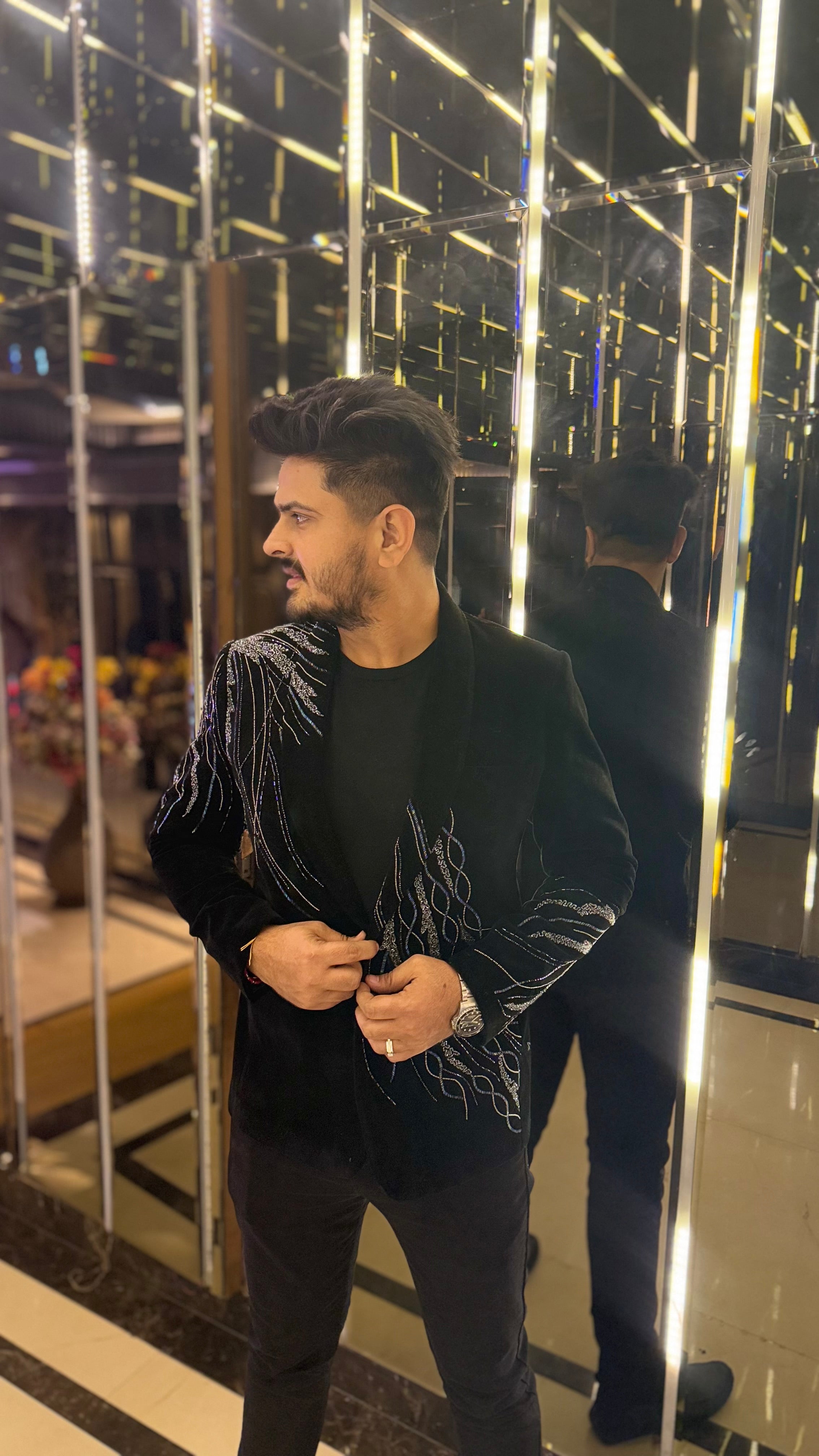 Menswear Dapper Black Blazer