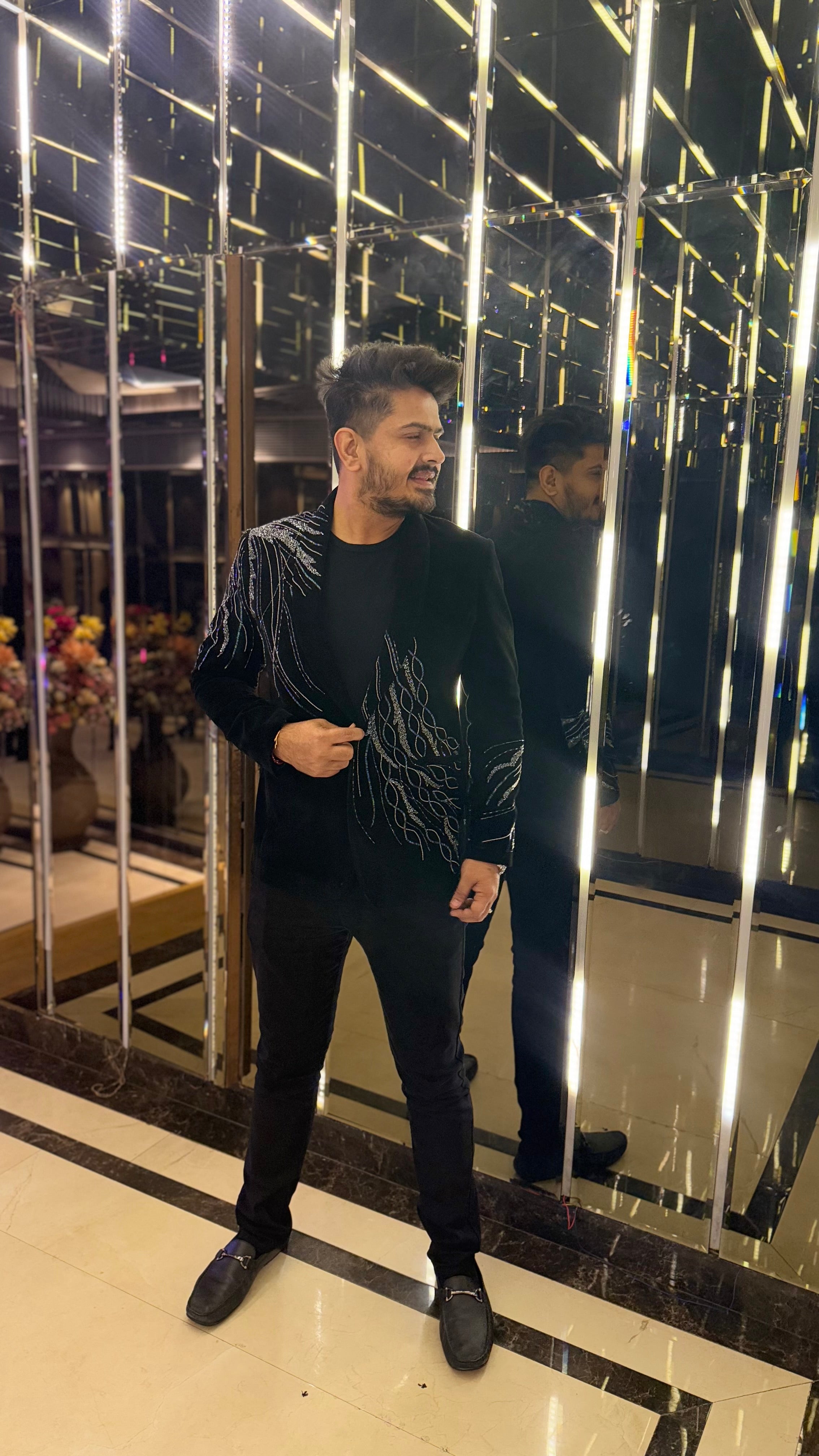 Menswear Dapper Black Blazer