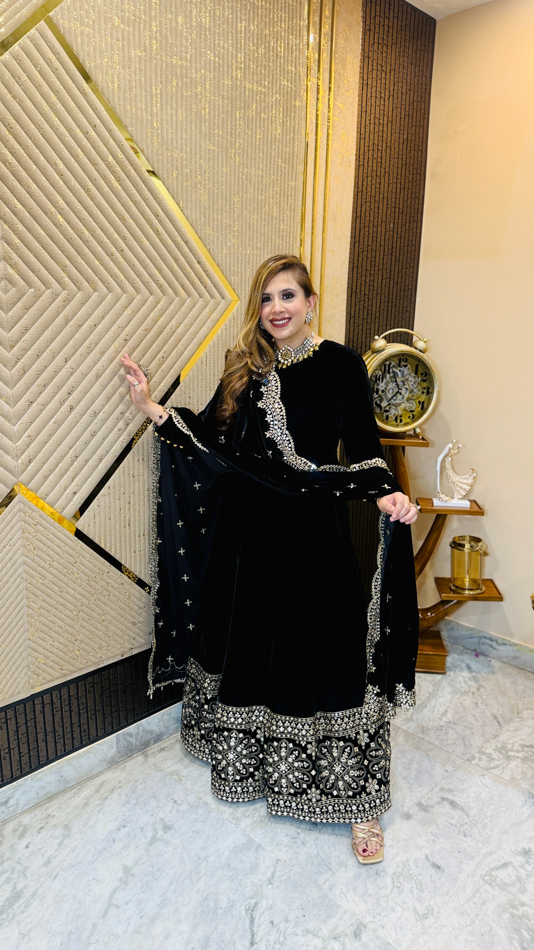 Venom Black Anarkali