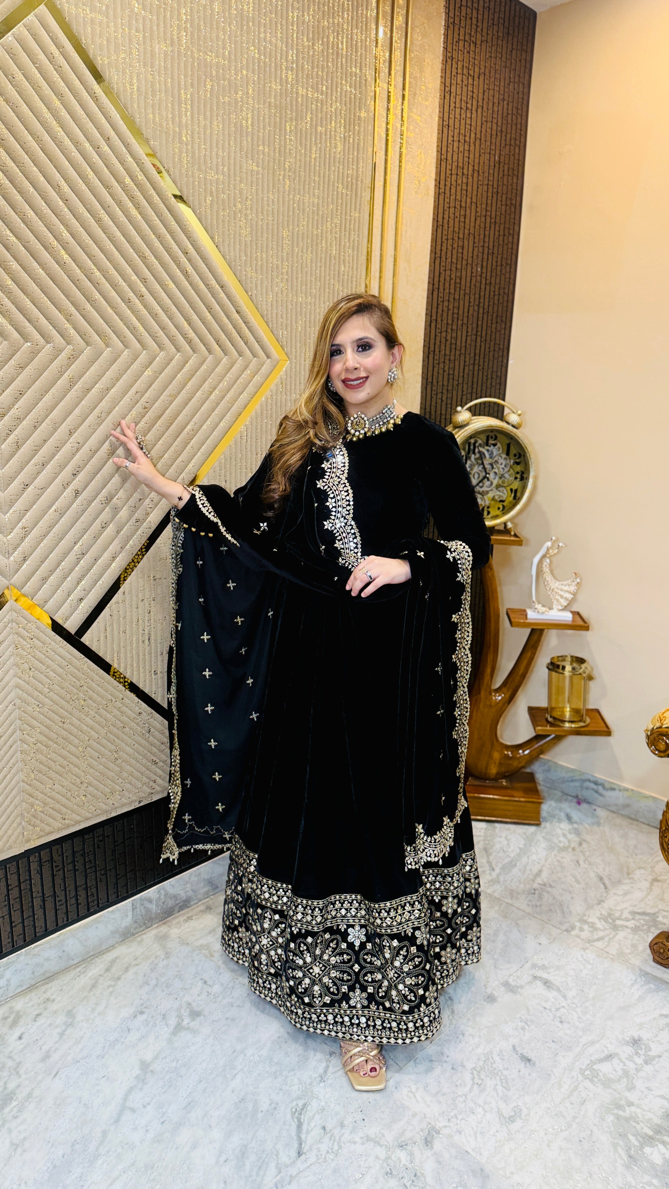 Venom Black Anarkali
