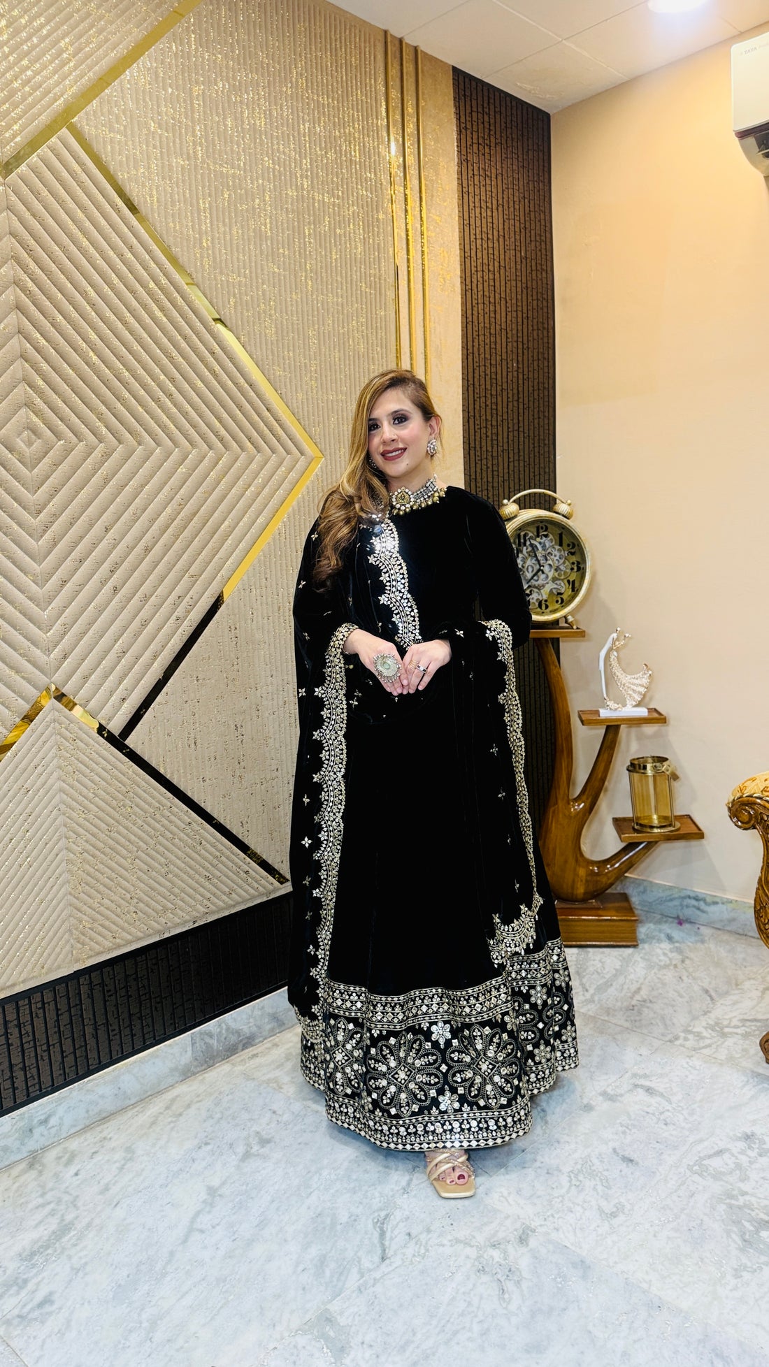 Venom Black Anarkali