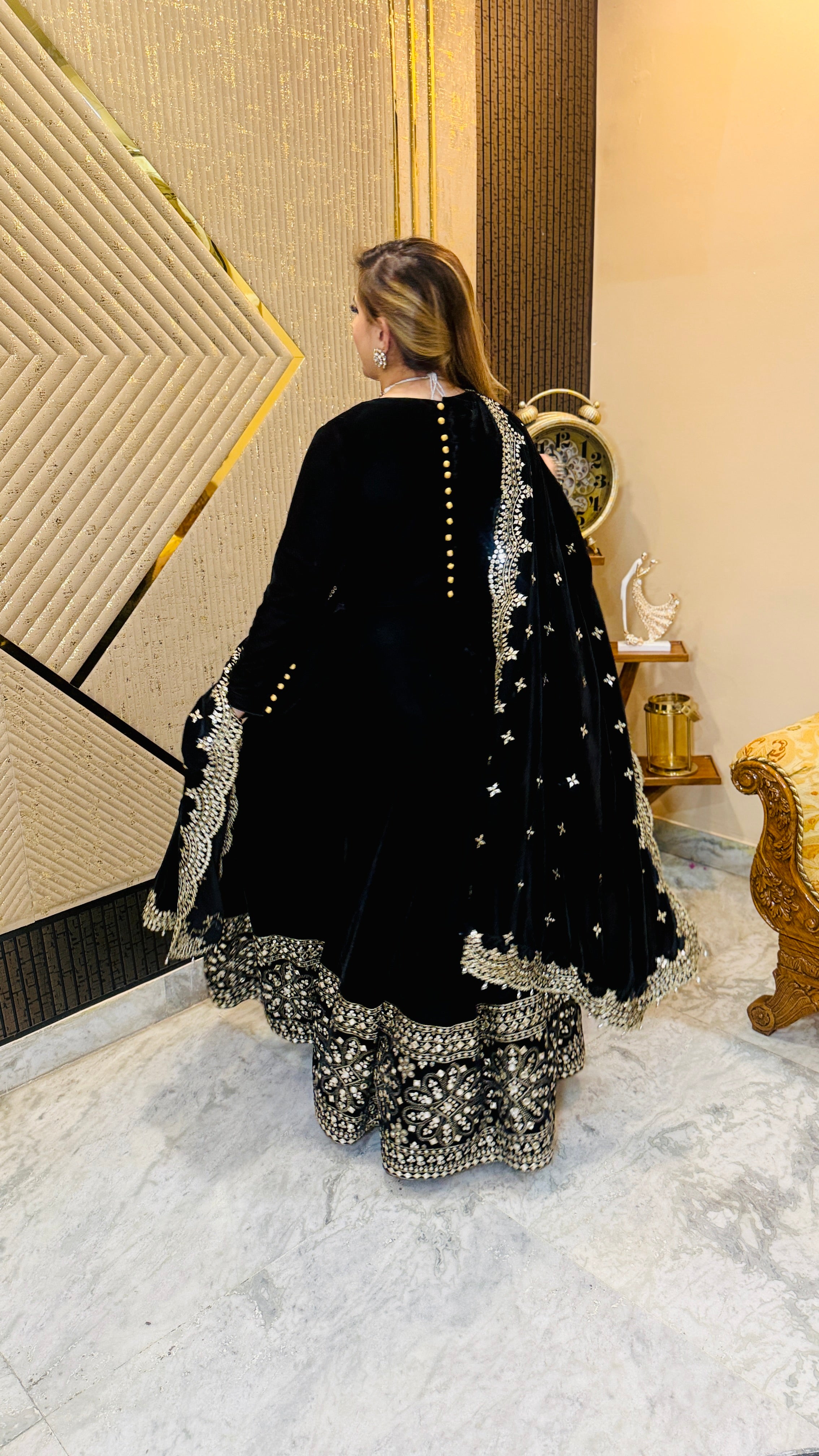 Venom Black Anarkali