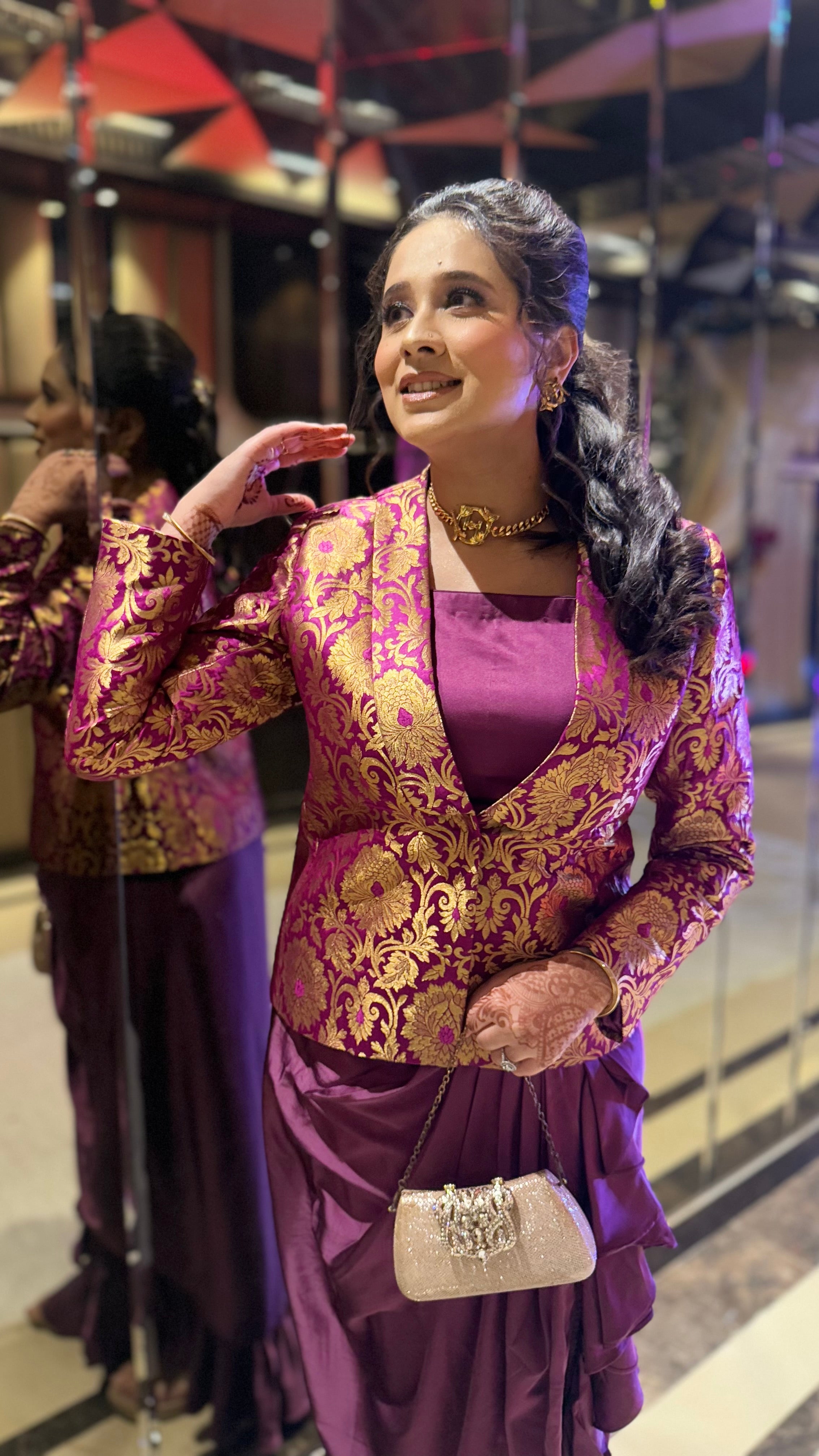 Violet Banarasi Set