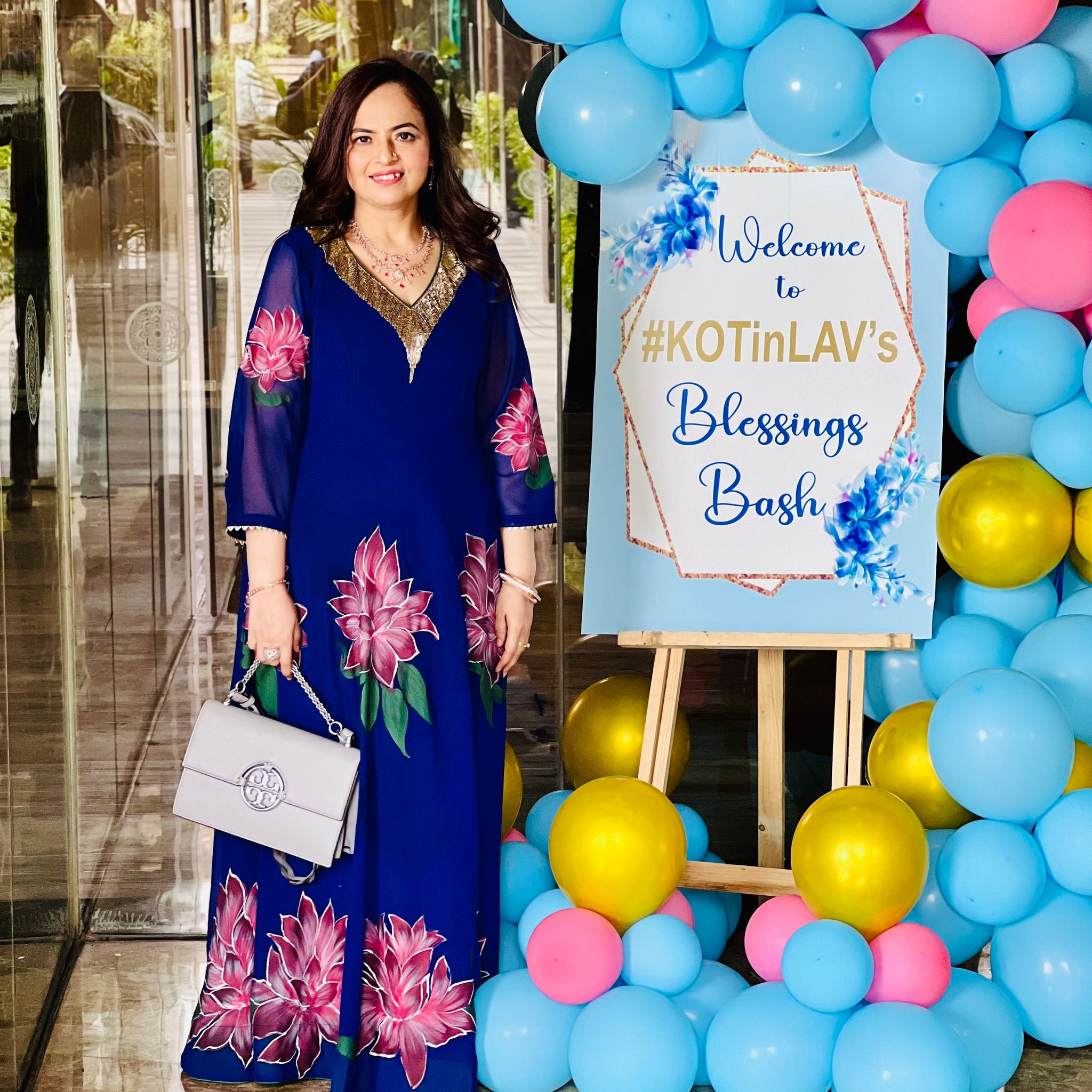 Blue Handpainted Gown