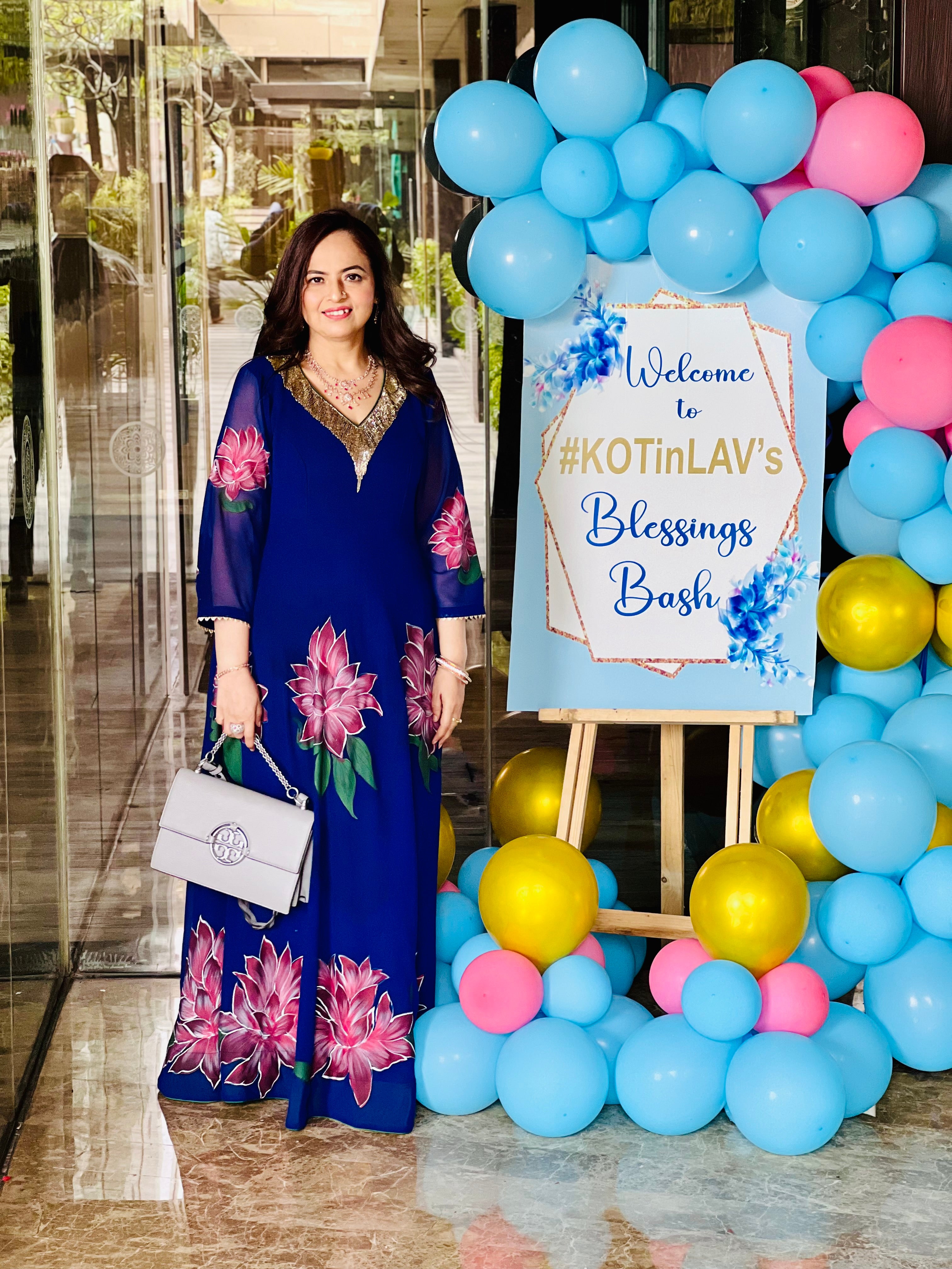 Blue Handpainted Gown