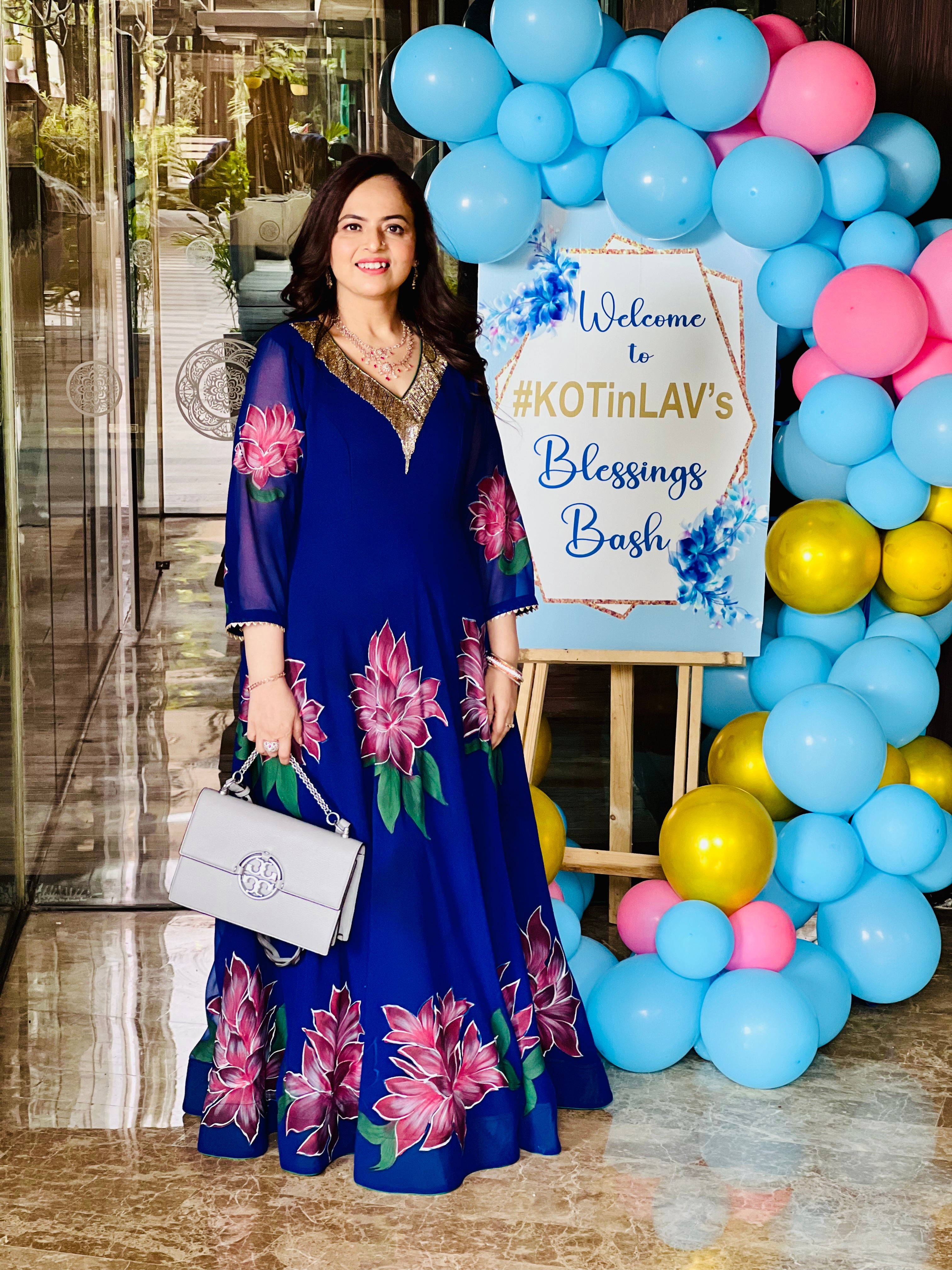 Blue Handpainted Gown