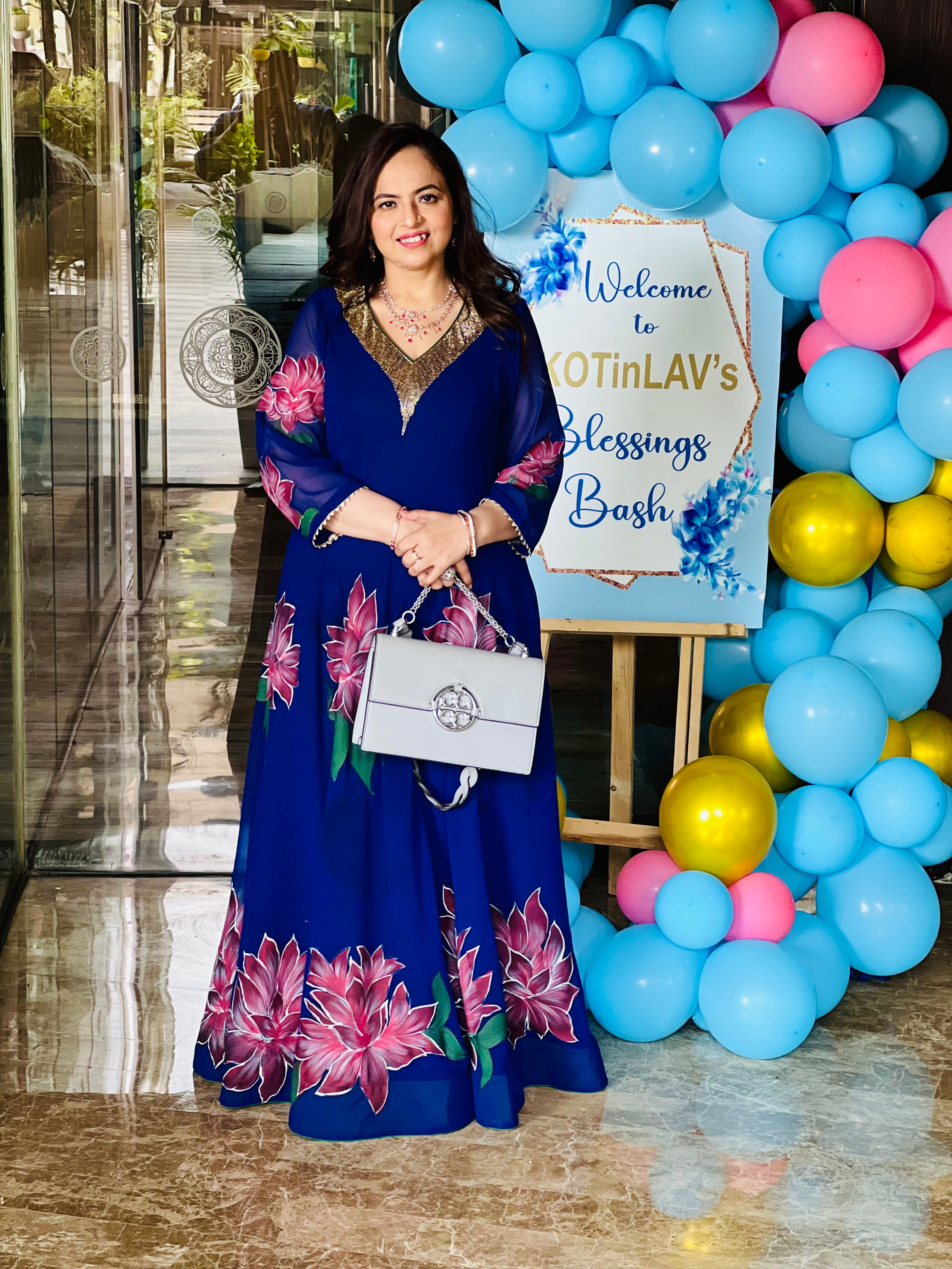 Blue Handpainted Gown