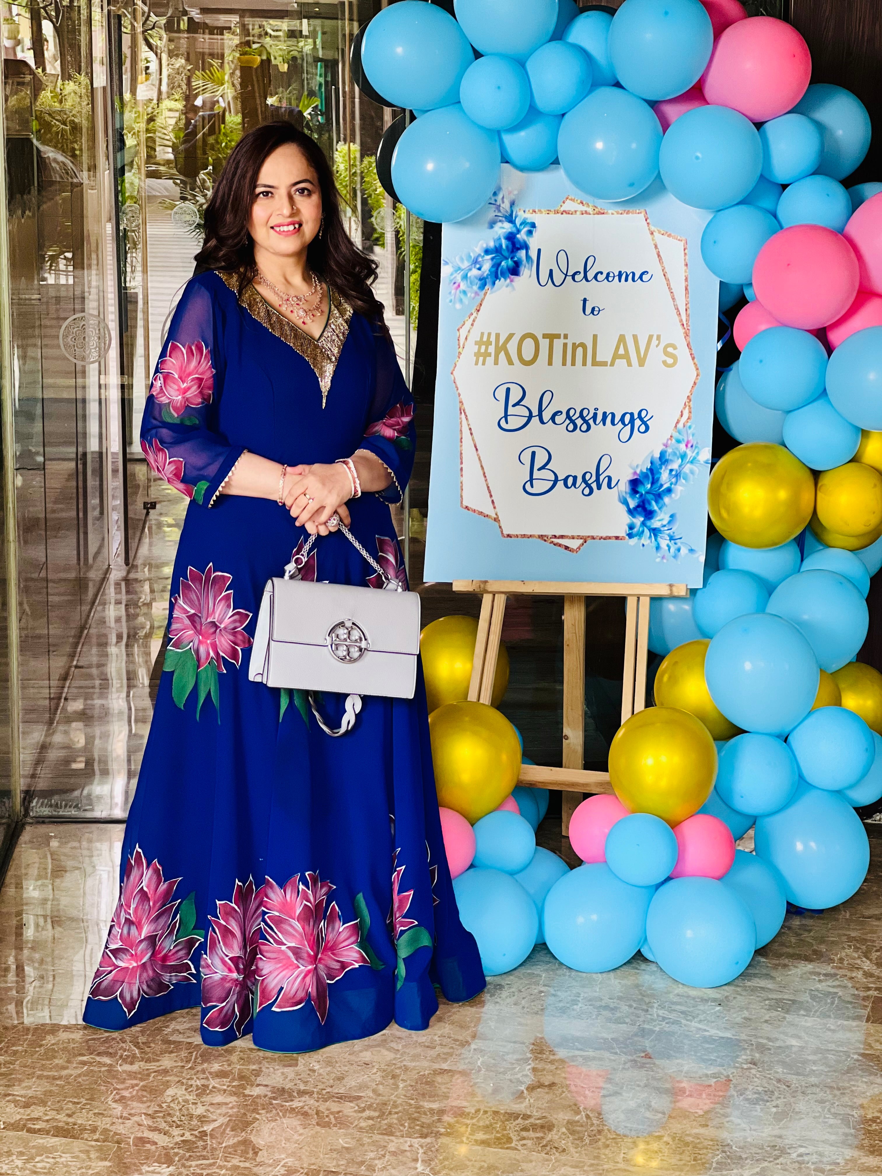 Blue Handpainted Gown