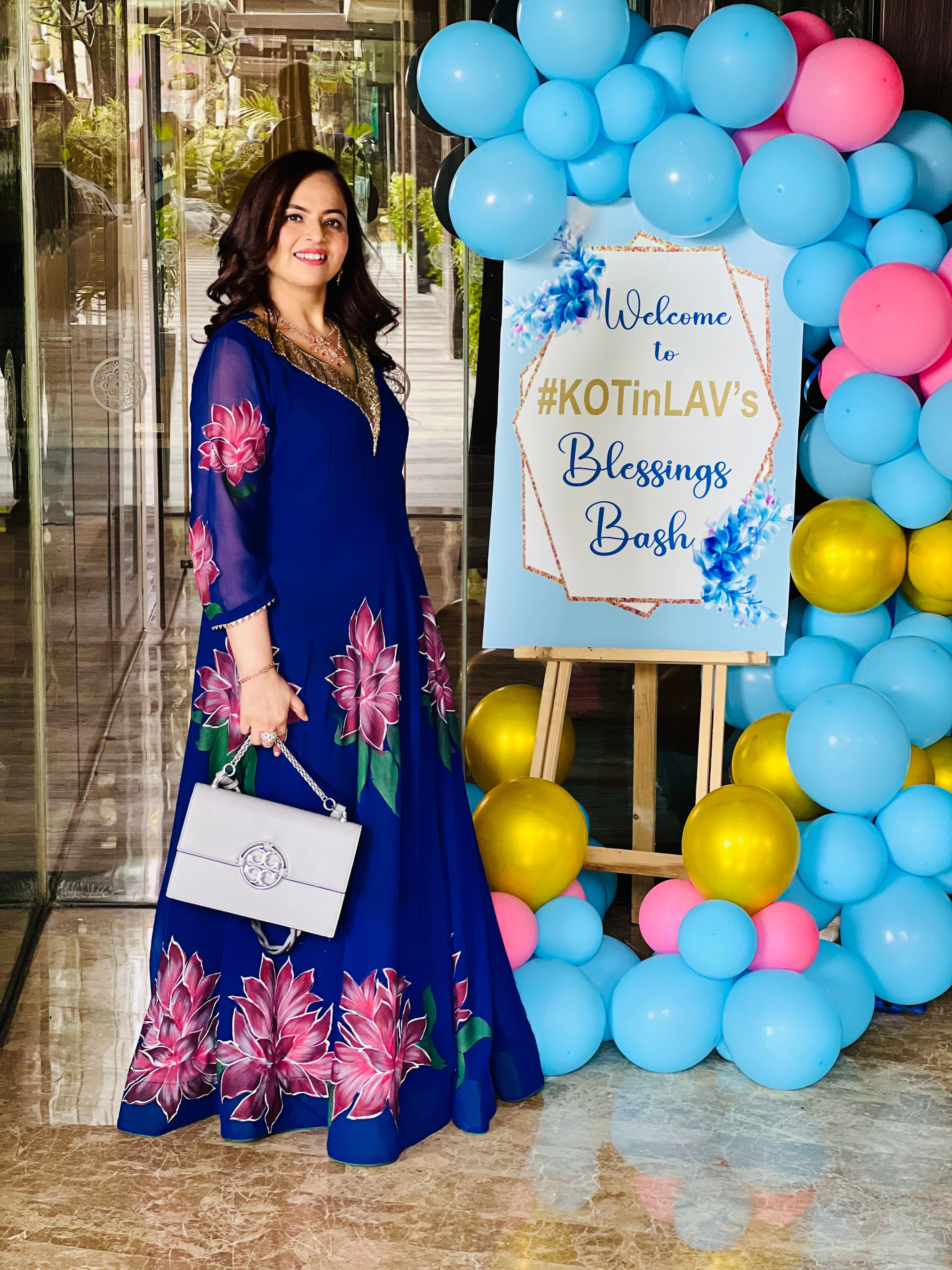 Blue Handpainted Gown