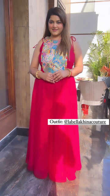 Hot Pink ethnic Jumpsuit