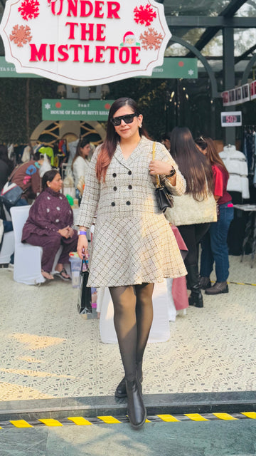 Hint Of Yellow Tweed Dress