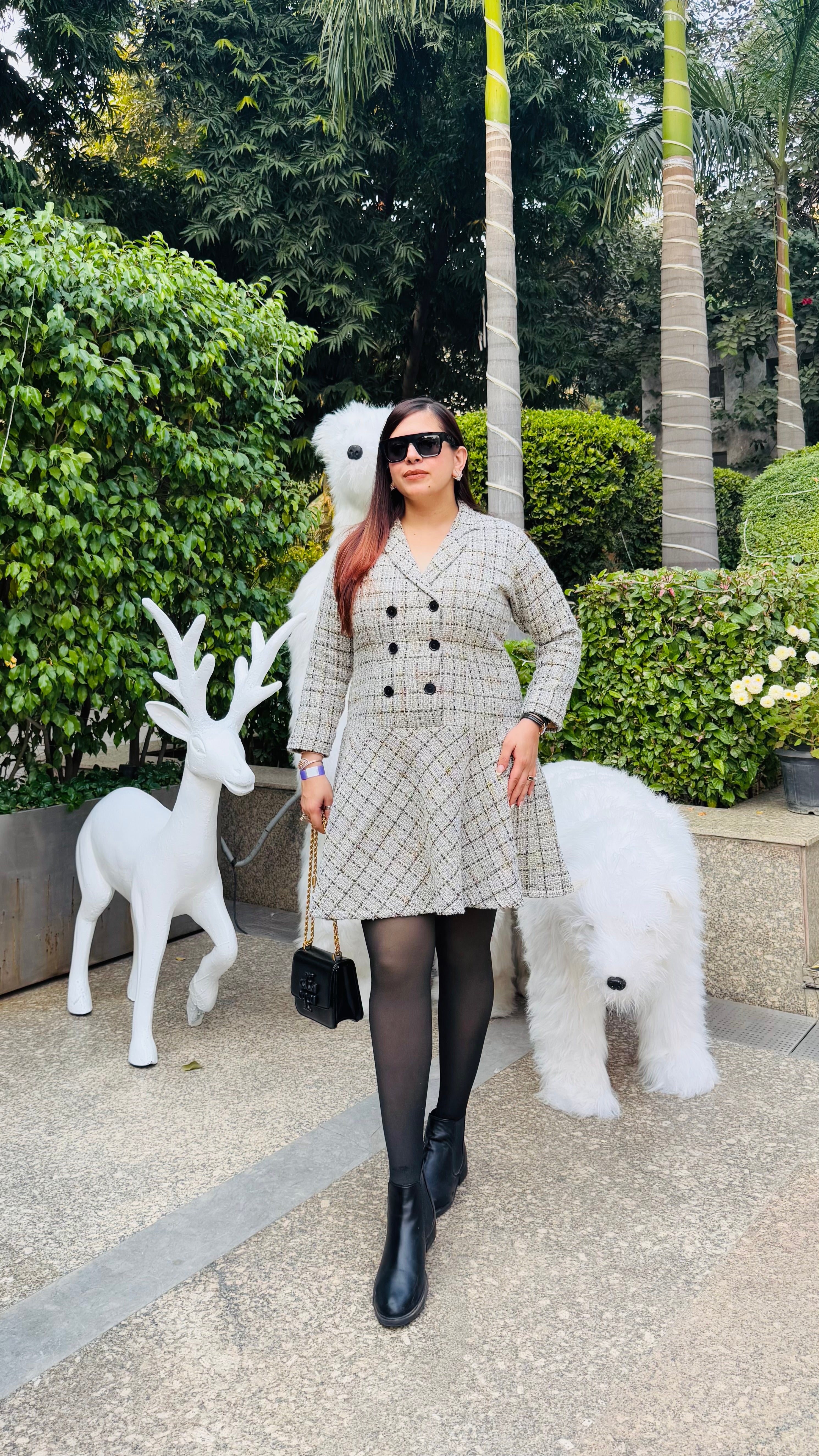 Hint Of Yellow Tweed Dress