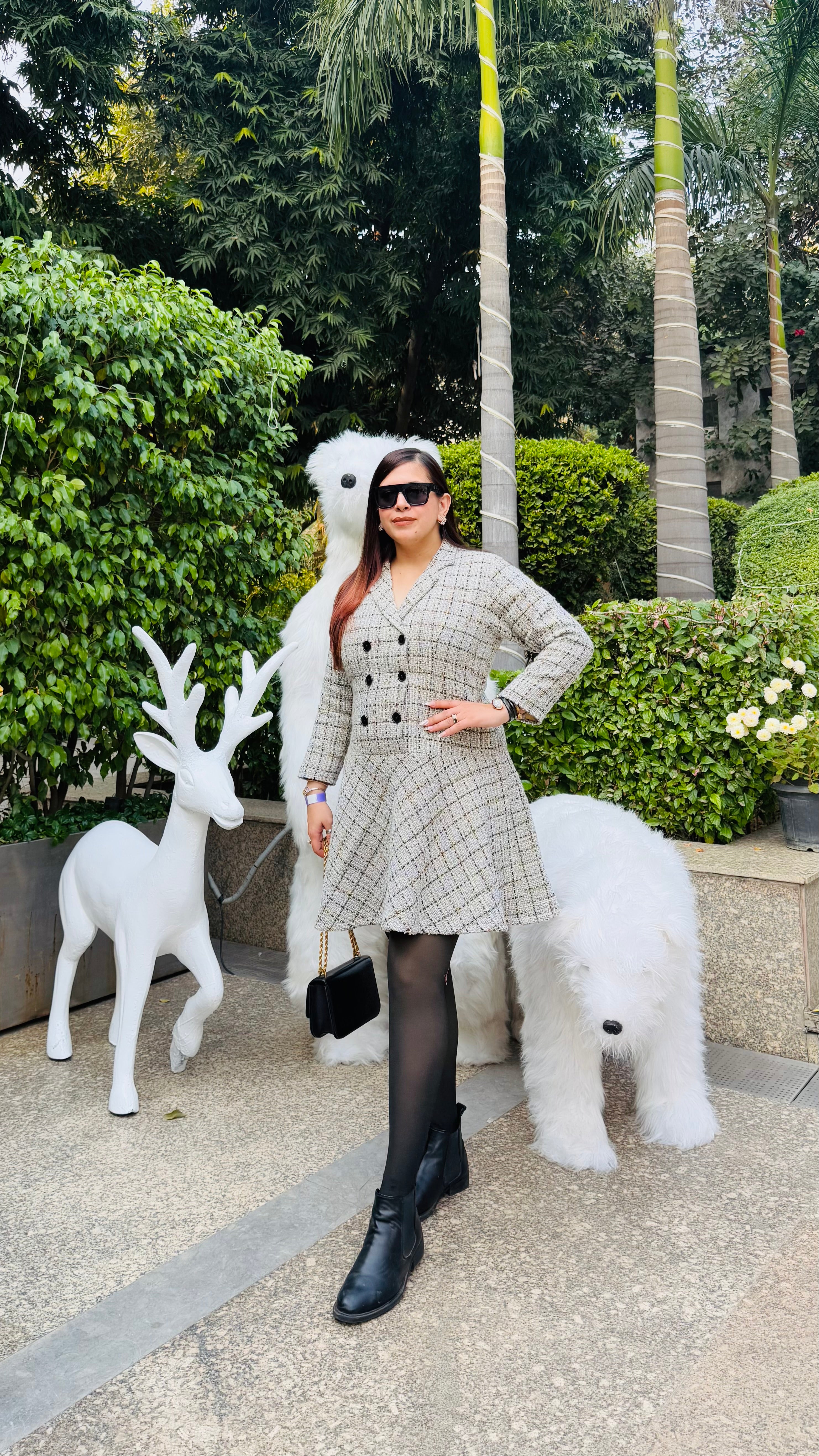 Hint Of Yellow Tweed Dress