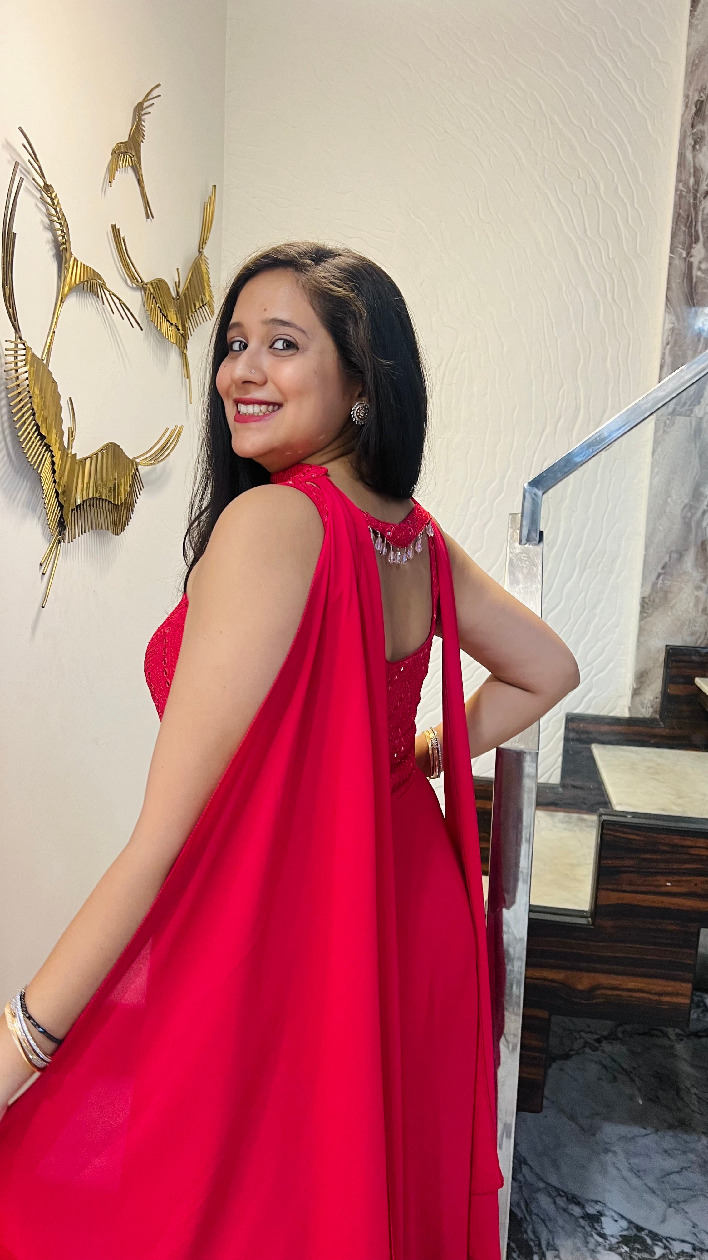 Carrot Pink Rakhi Suit