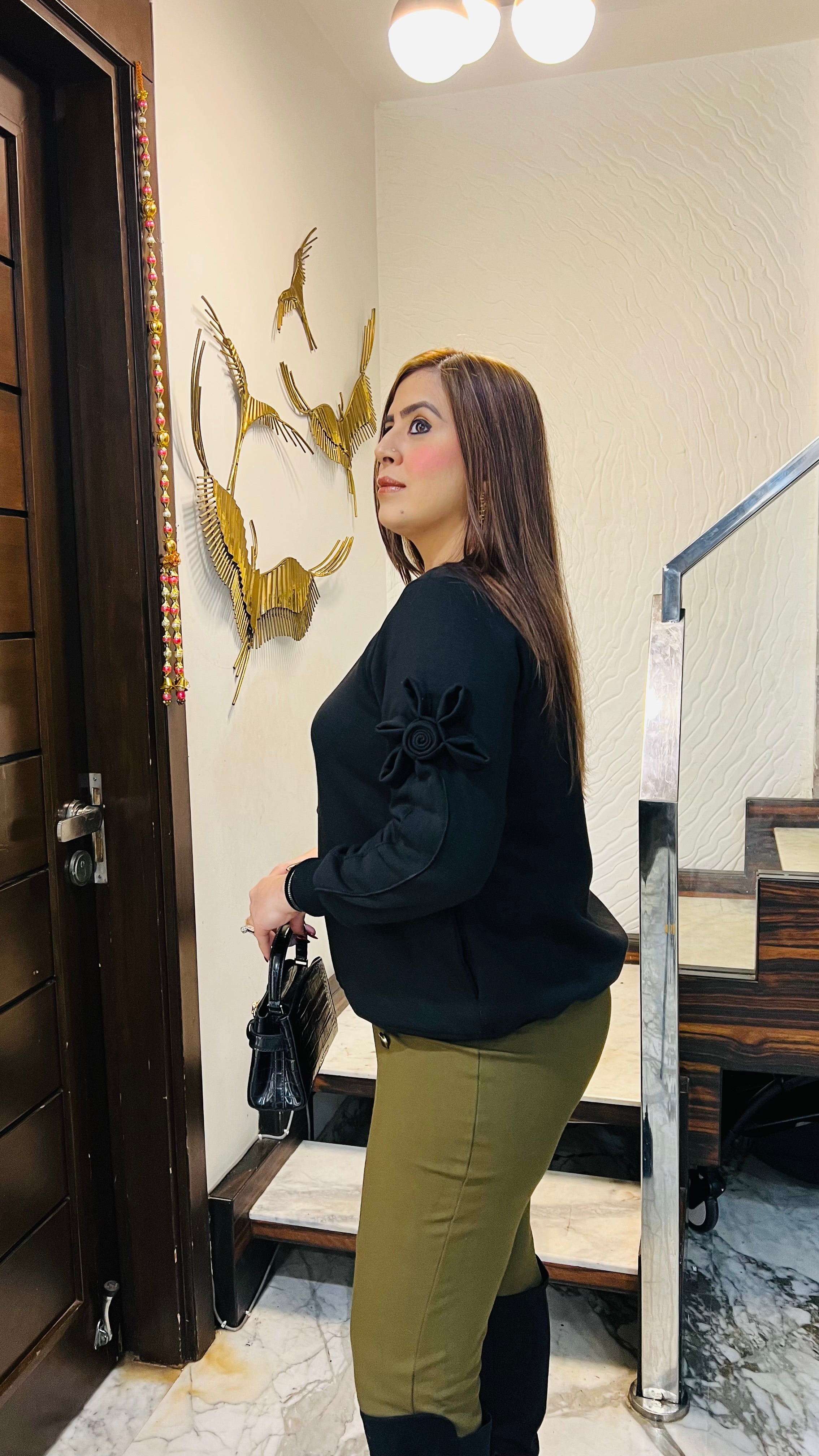 3D Flower Fleece Top