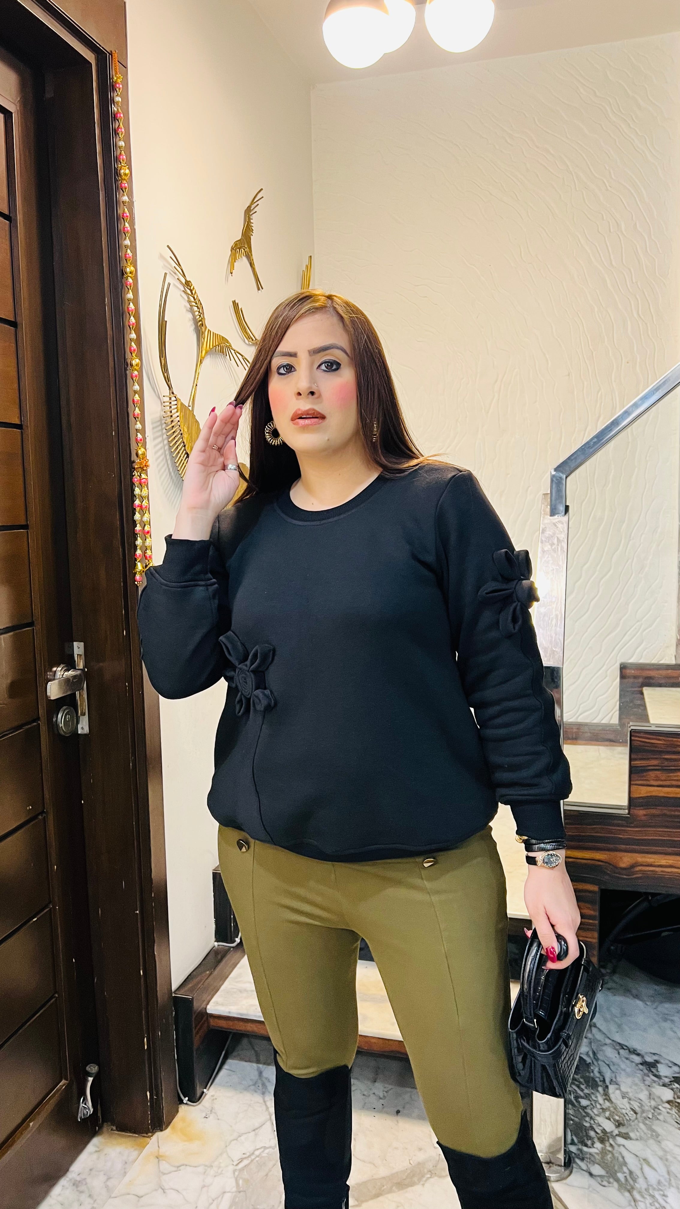 3D Flower Fleece Top