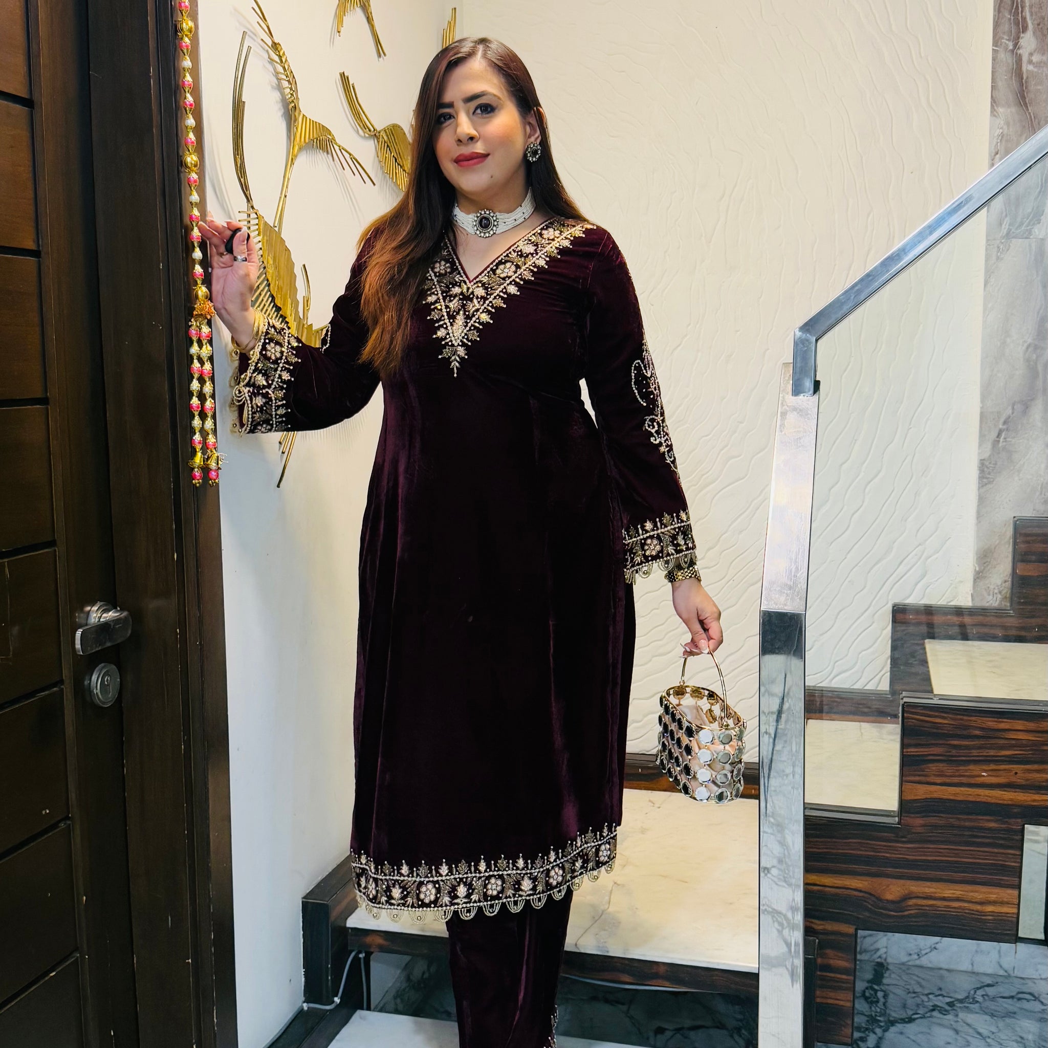 Maroon Velvet Luxury Suit