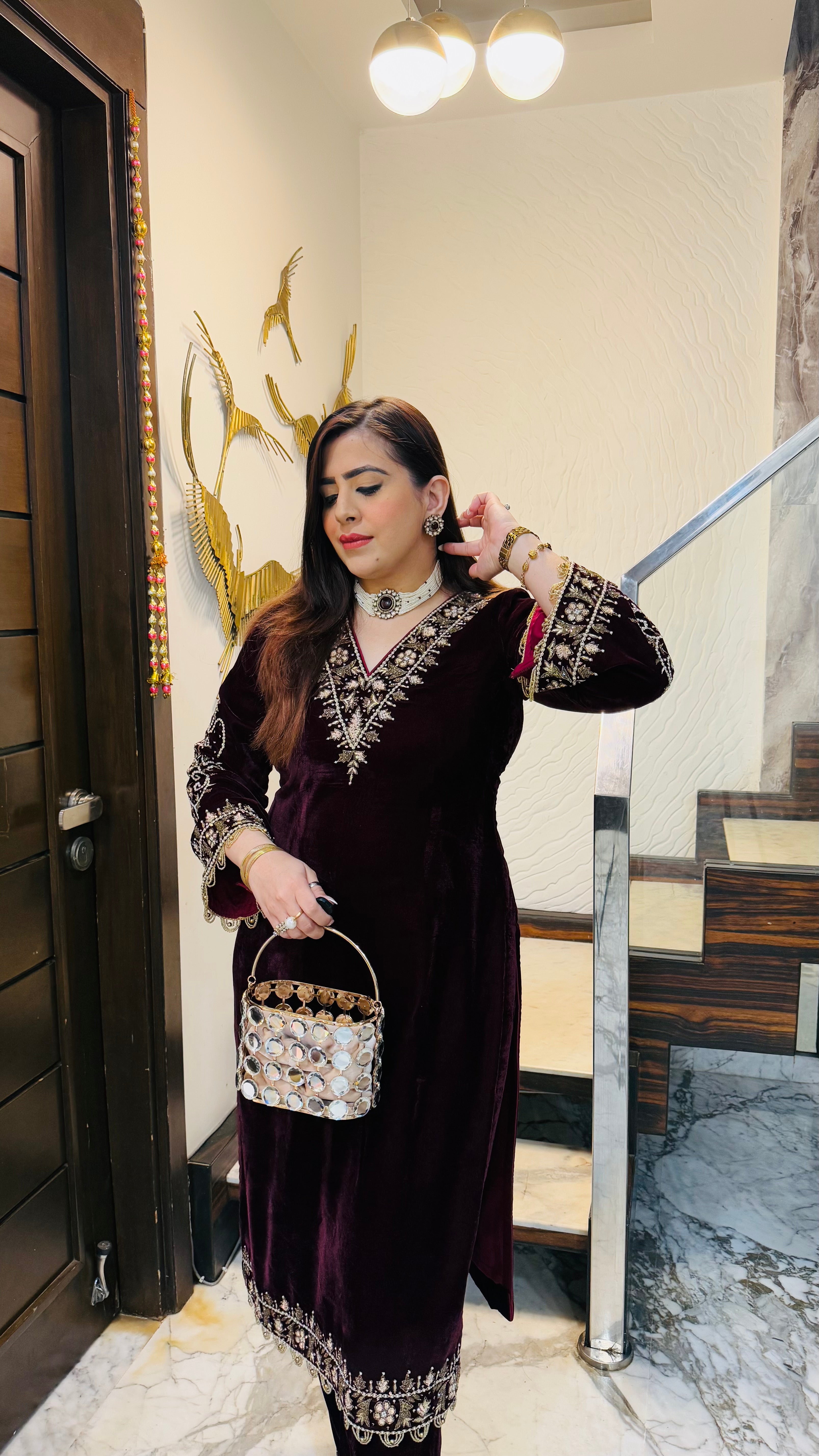 Maroon Velvet Luxury Suit